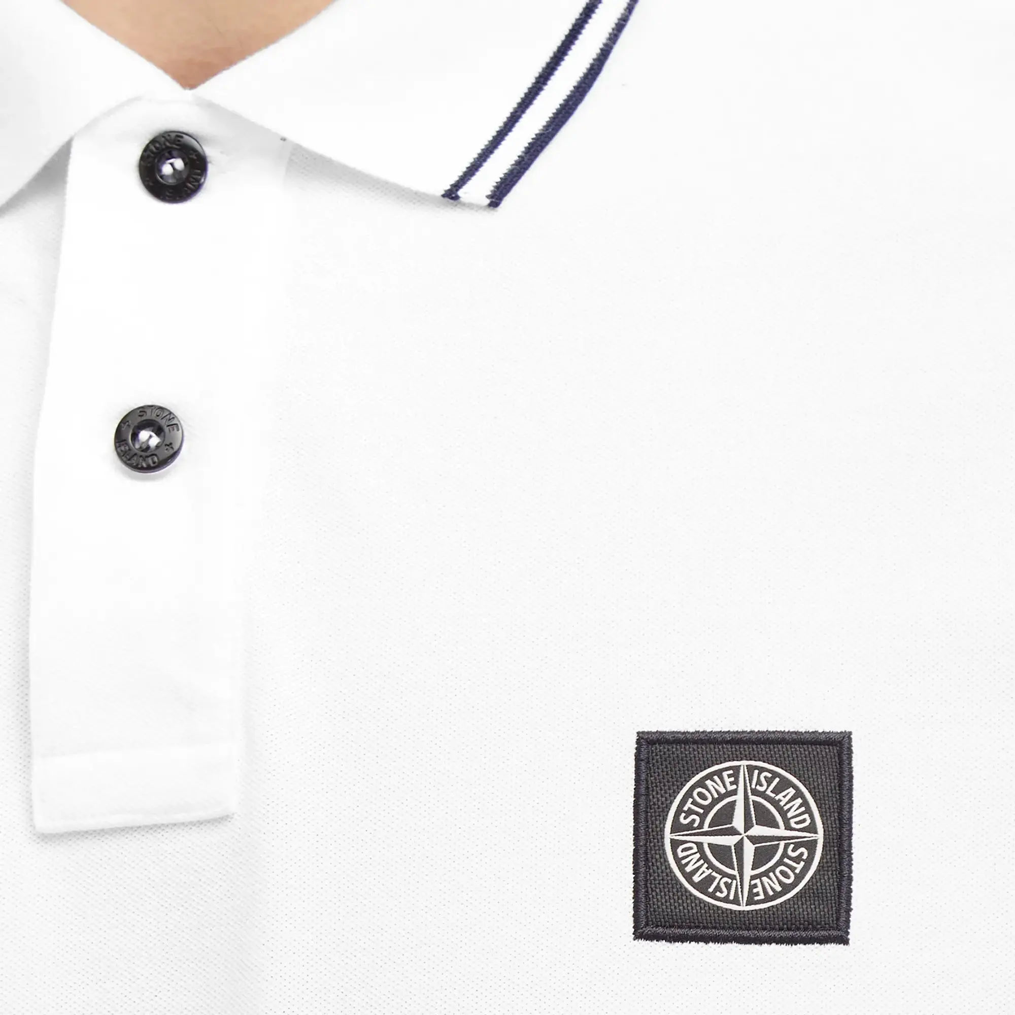 Stone Island Men's Patch Polo White