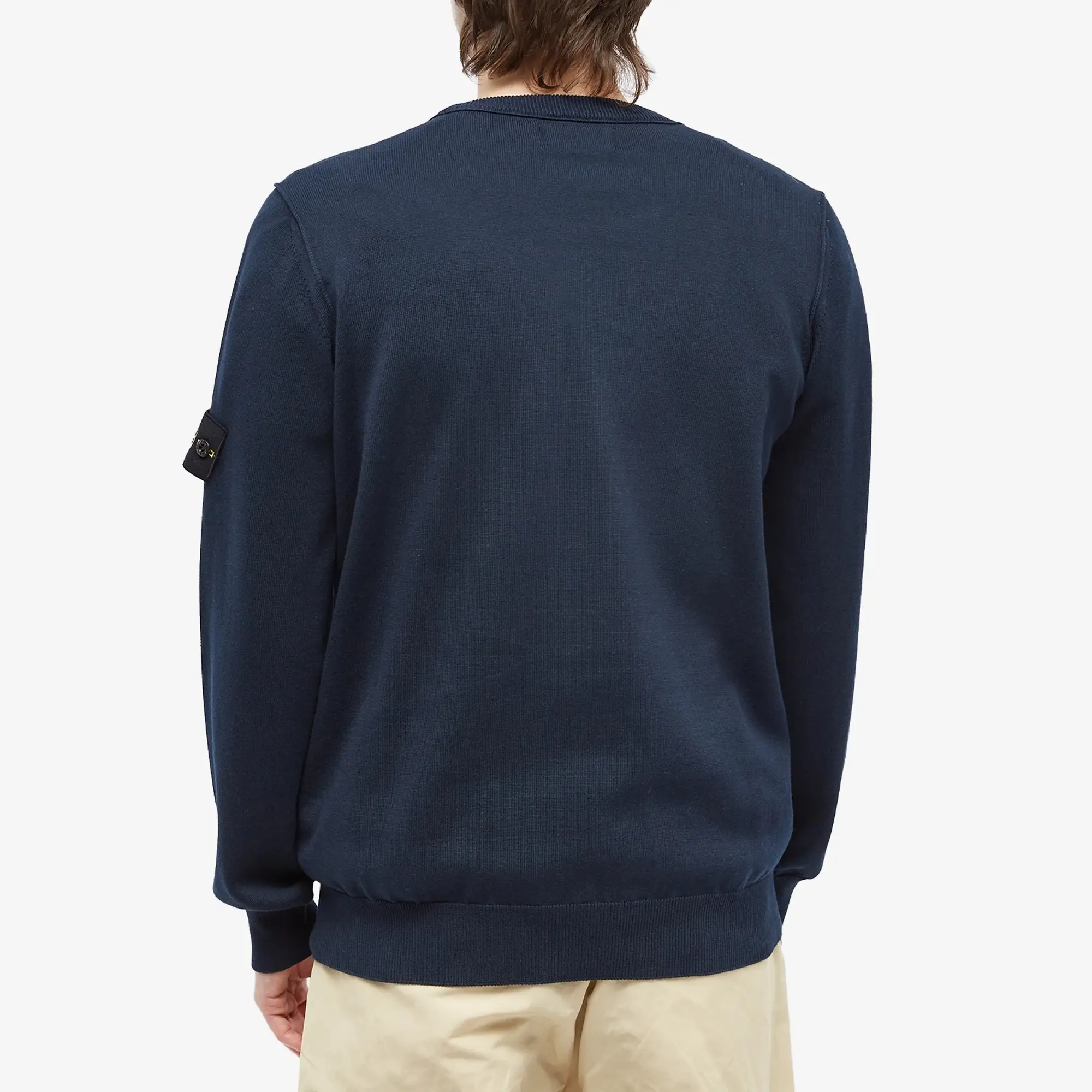 Stone Island Men's Soft Cotton Crew Neck Knit Navy