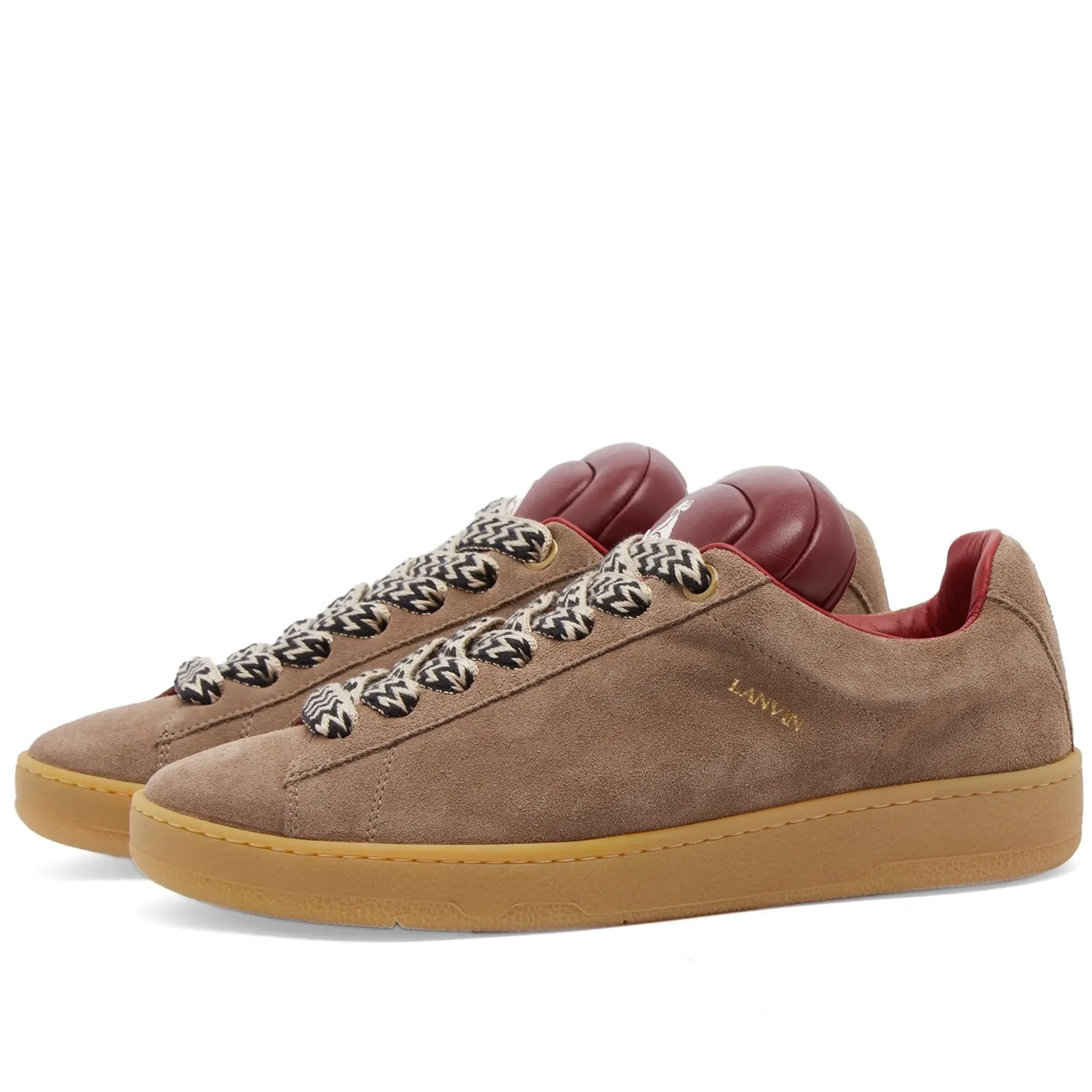 Lanvin Men's x Future Padded Curb Lite Sneaker Taupe/Red