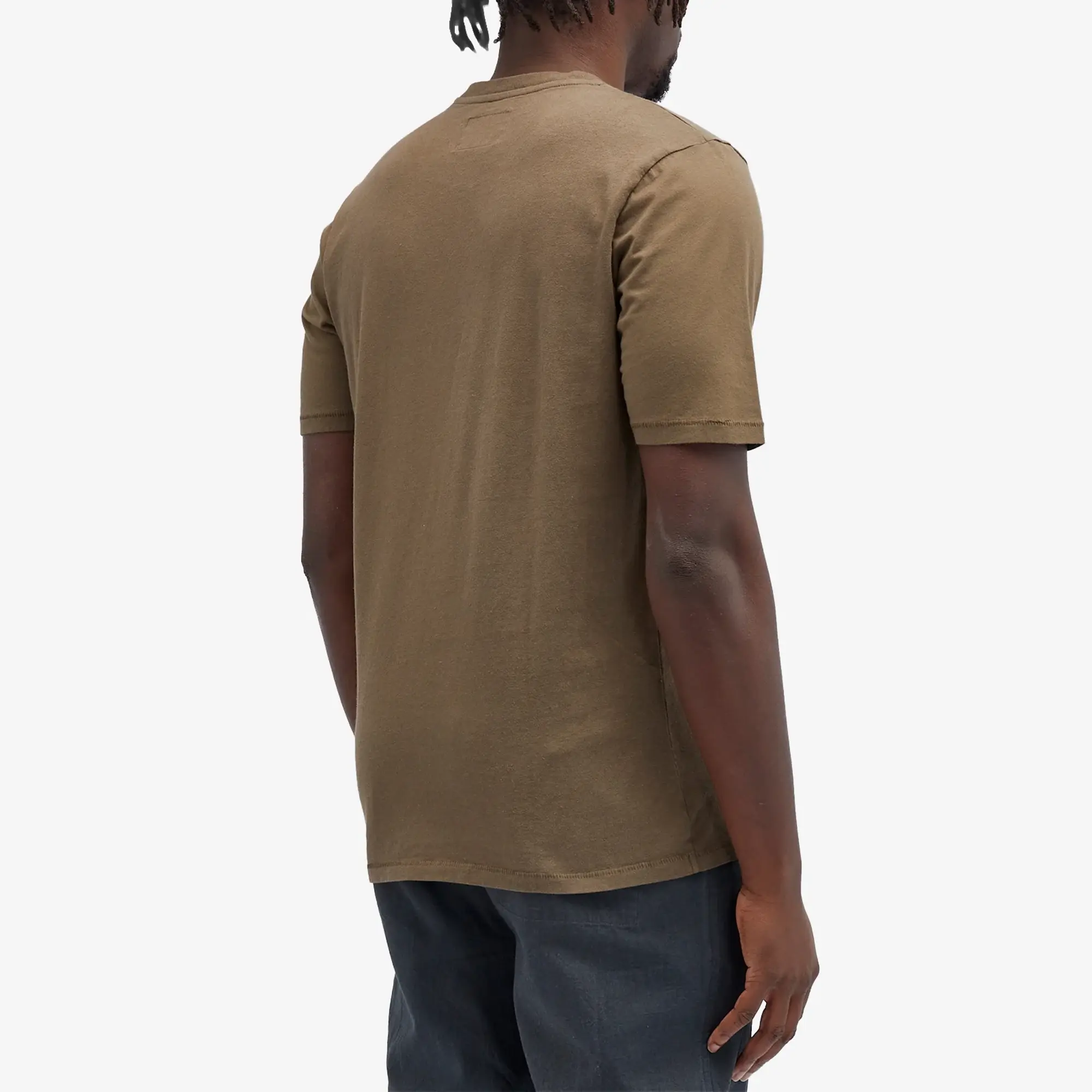 Folk Men's Contrast Sleeve T-Shirt Ash Brown