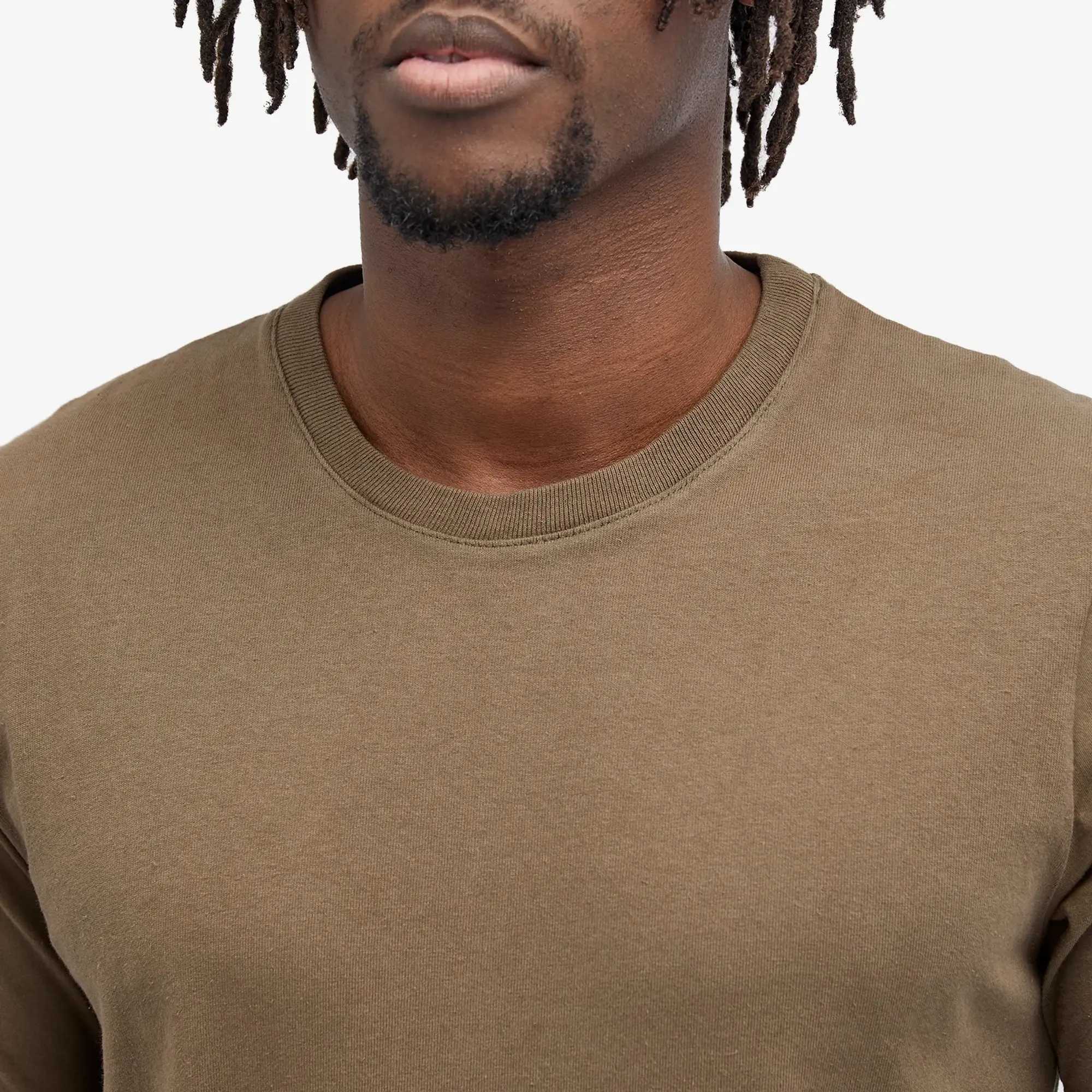 Folk Men's Contrast Sleeve T-Shirt Ash Brown