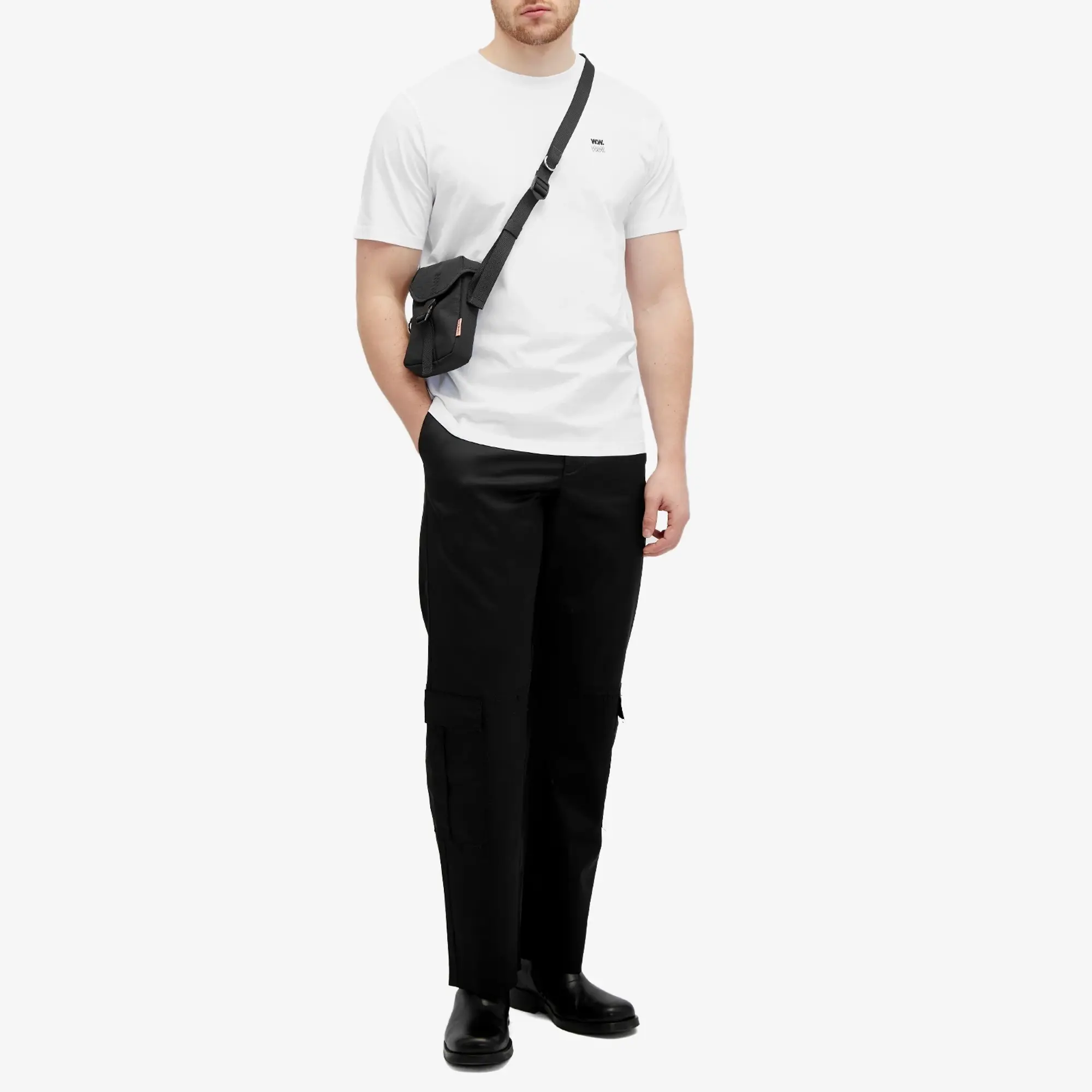Wood Wood Bobby Double Logo T-Shirt - White