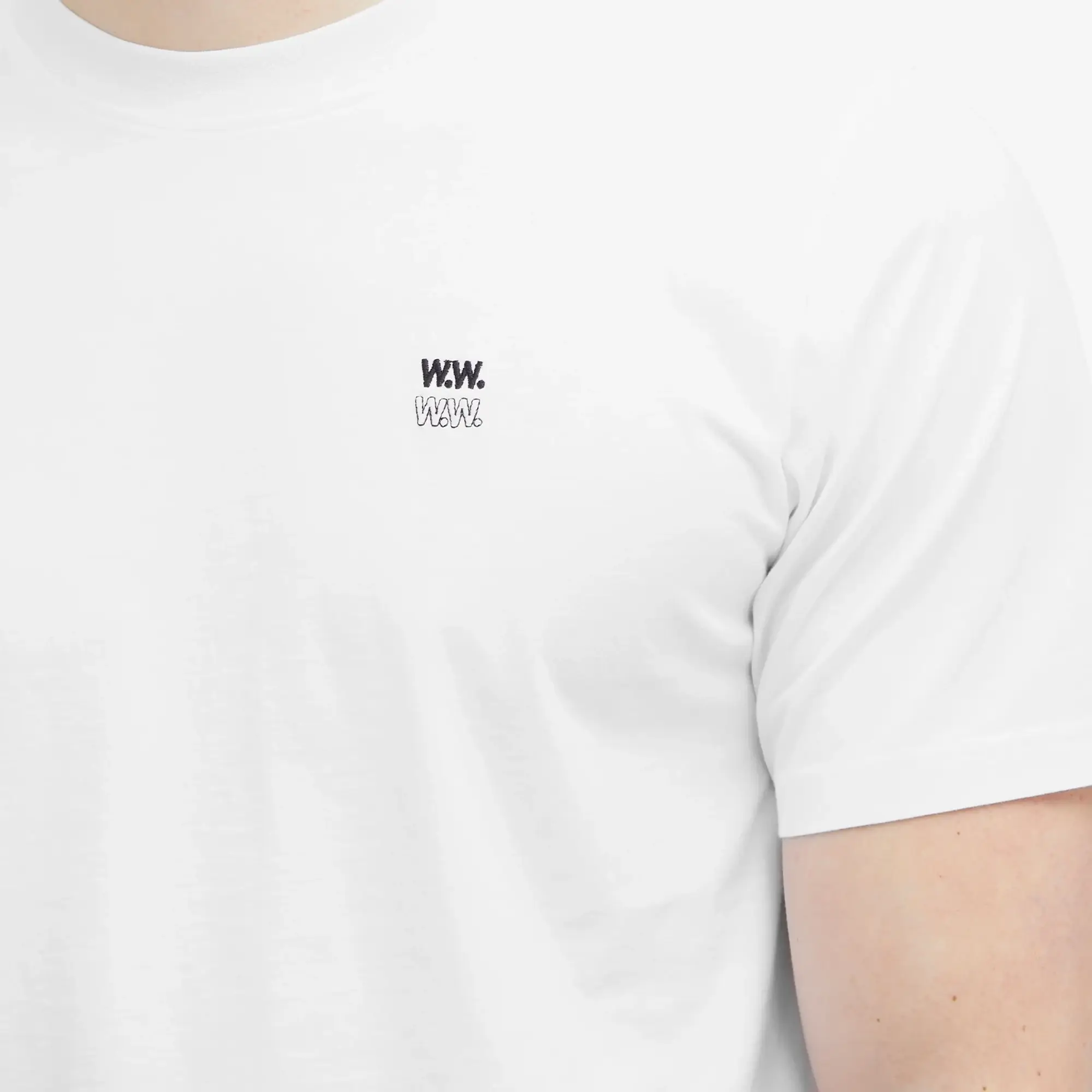 Wood Wood Bobby Double Logo T-Shirt - White