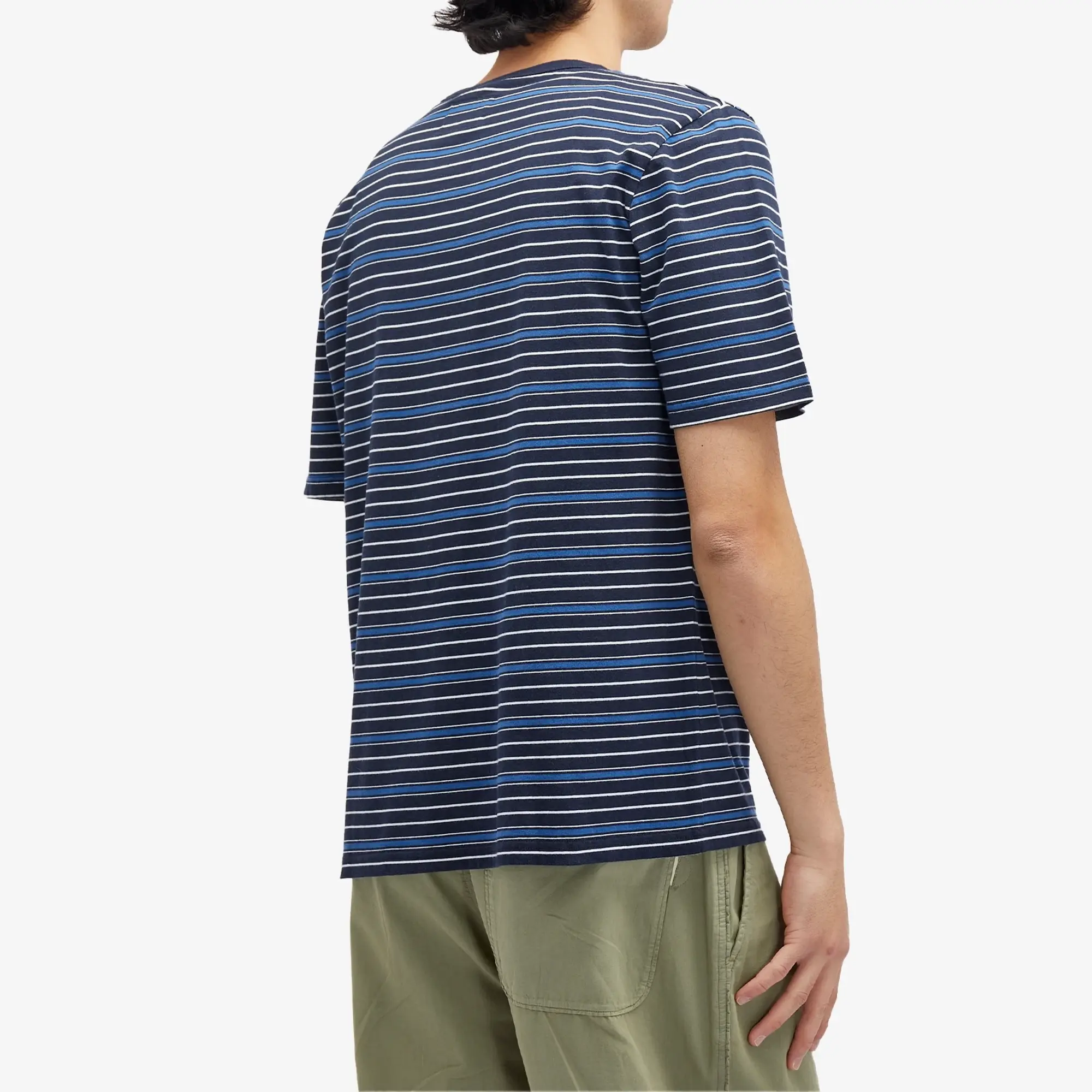 Folk Men's Damien Poulain Multistripe T-Shirt Navy Moon Dp