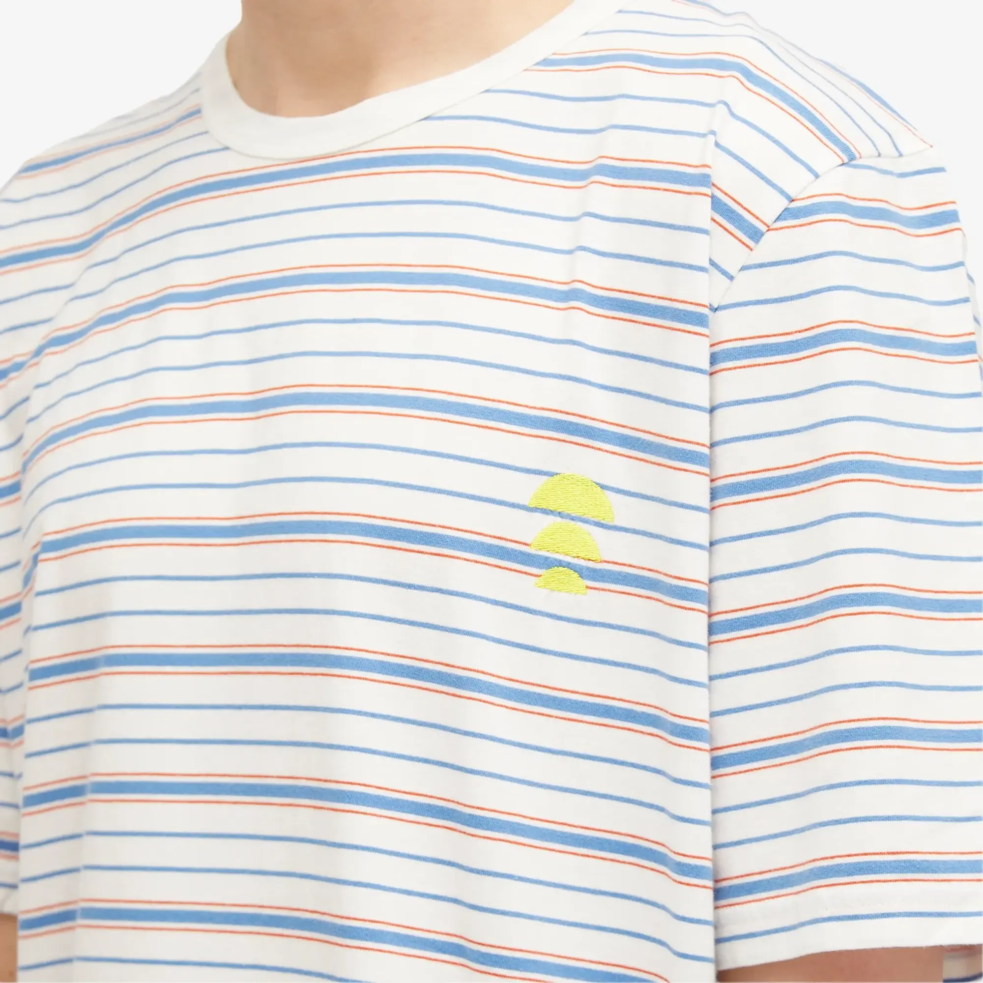 Folk Men's Damien Poulain Multistripe T-Shirt Off White Sun Dp
