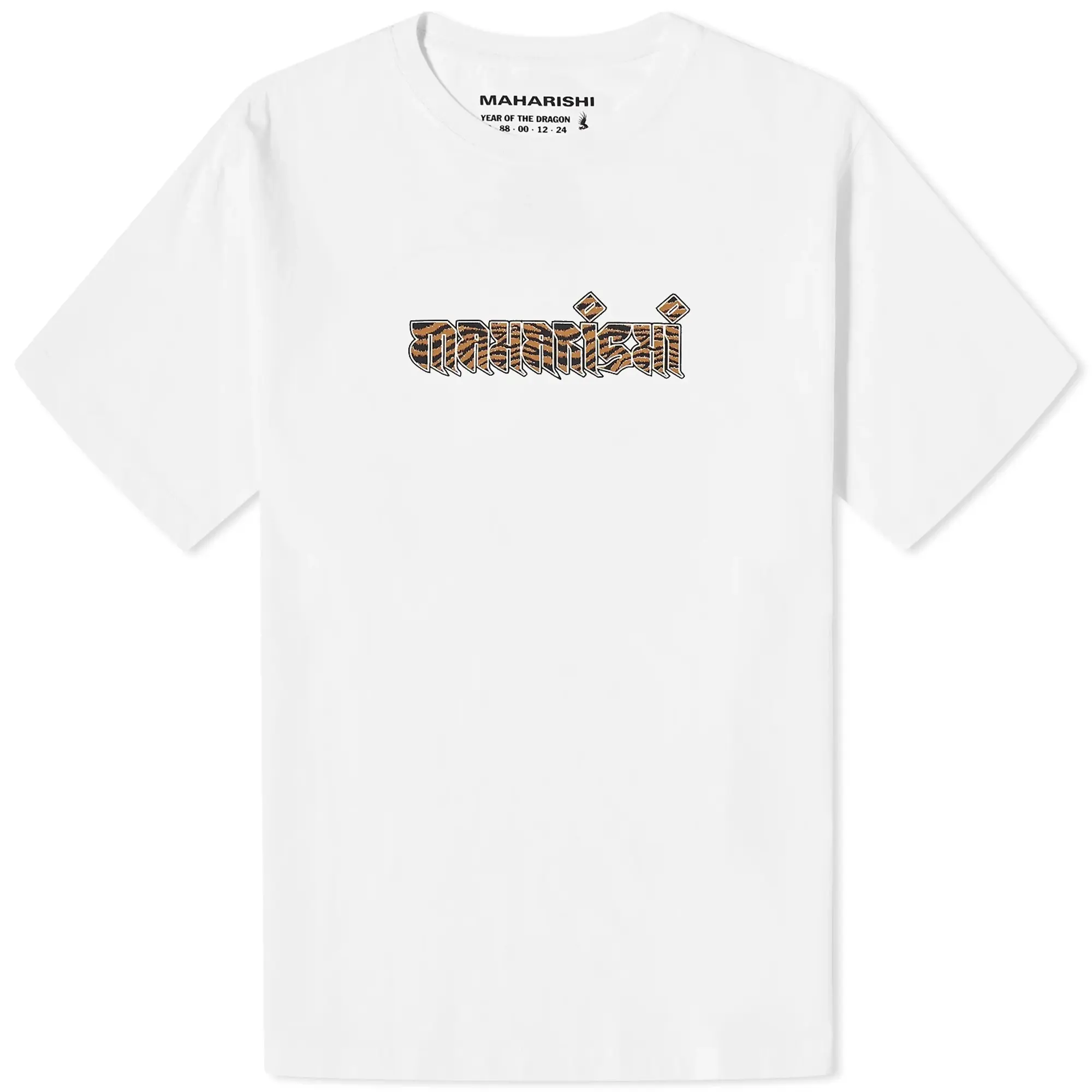 Maharishi Men's Tiger Fur Calligraphy T-Shirt White