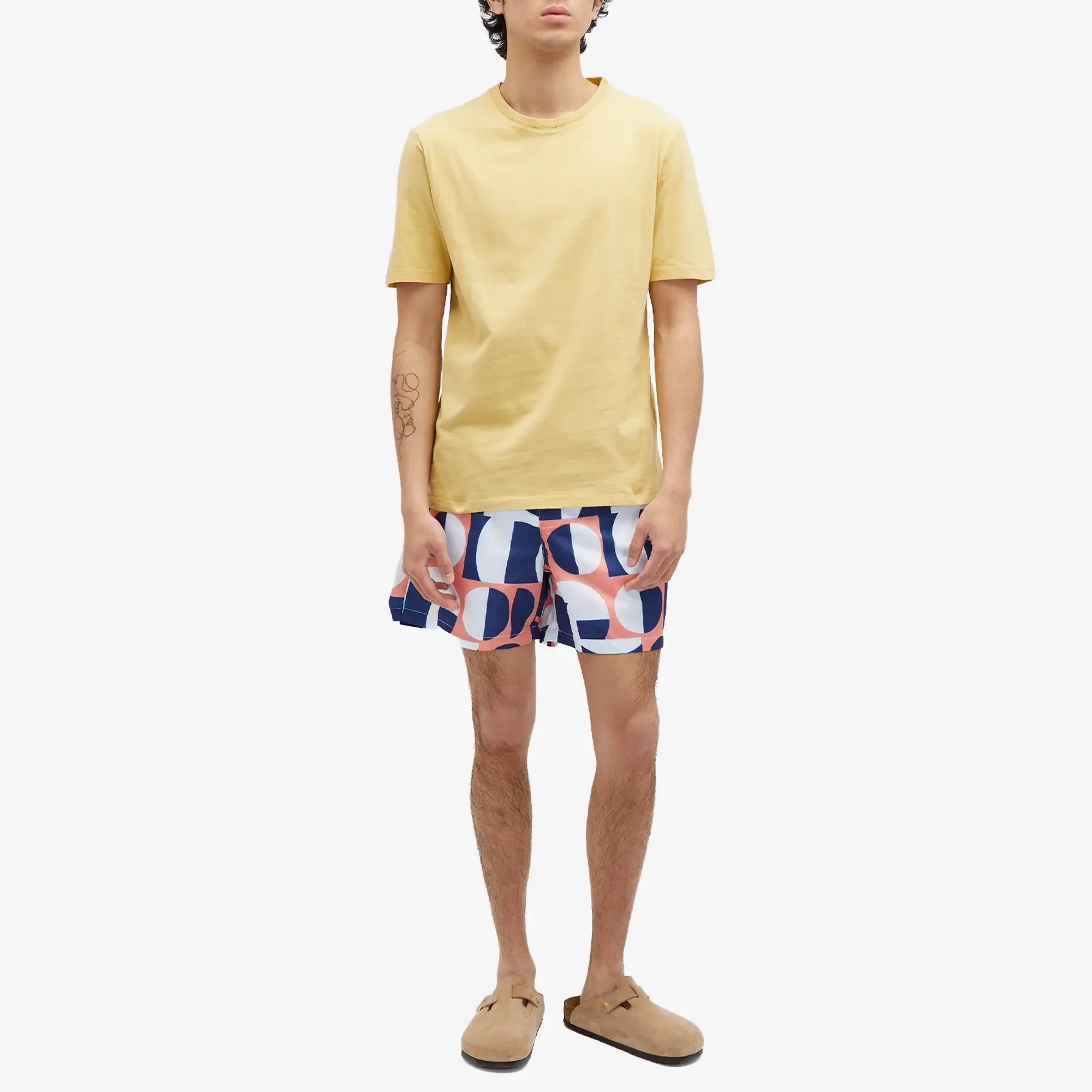 Folk Men's Contrast Sleeve T-Shirt Wheat
