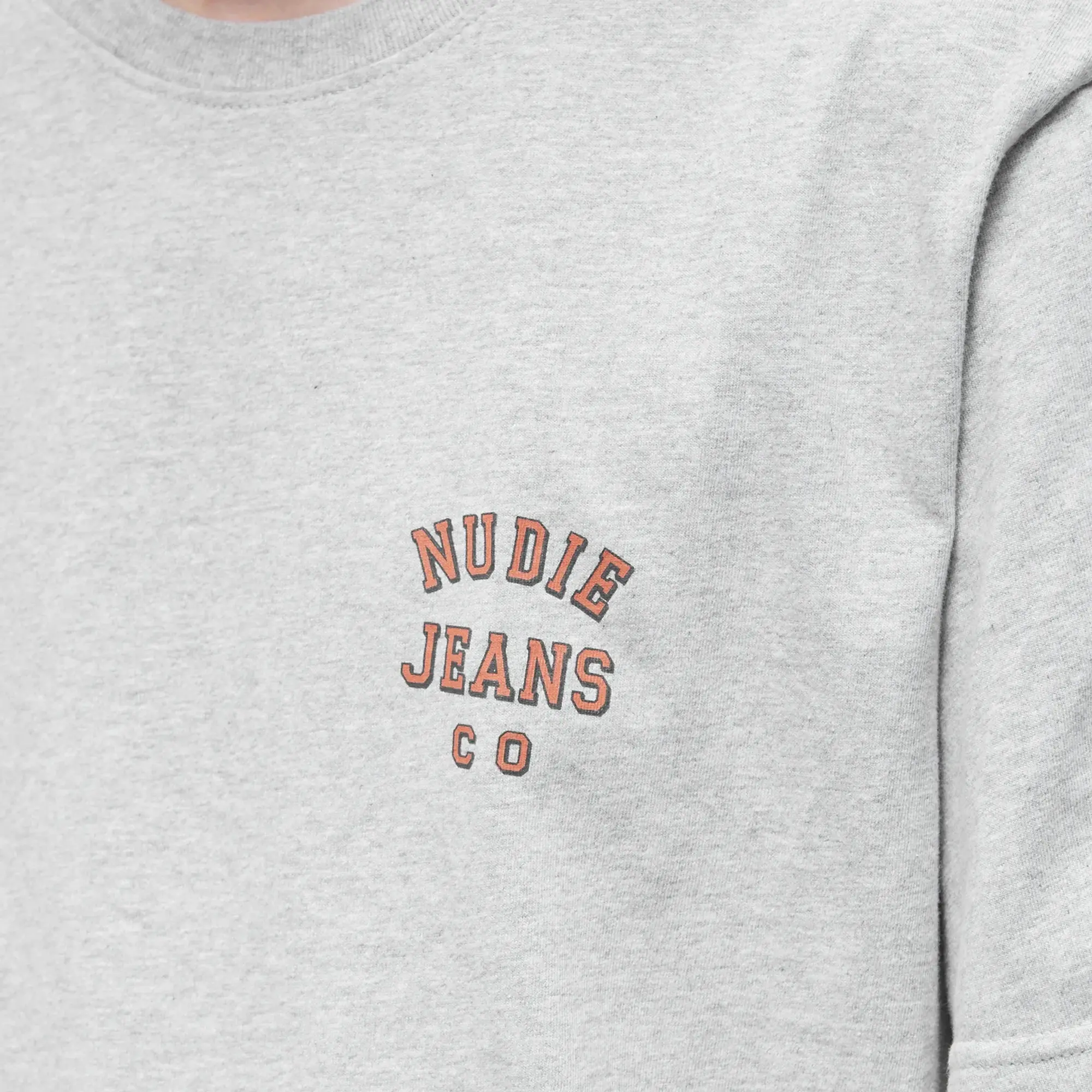 Nudie Jeans Co Nudie Roy Logo T-Shirt Grey Melange