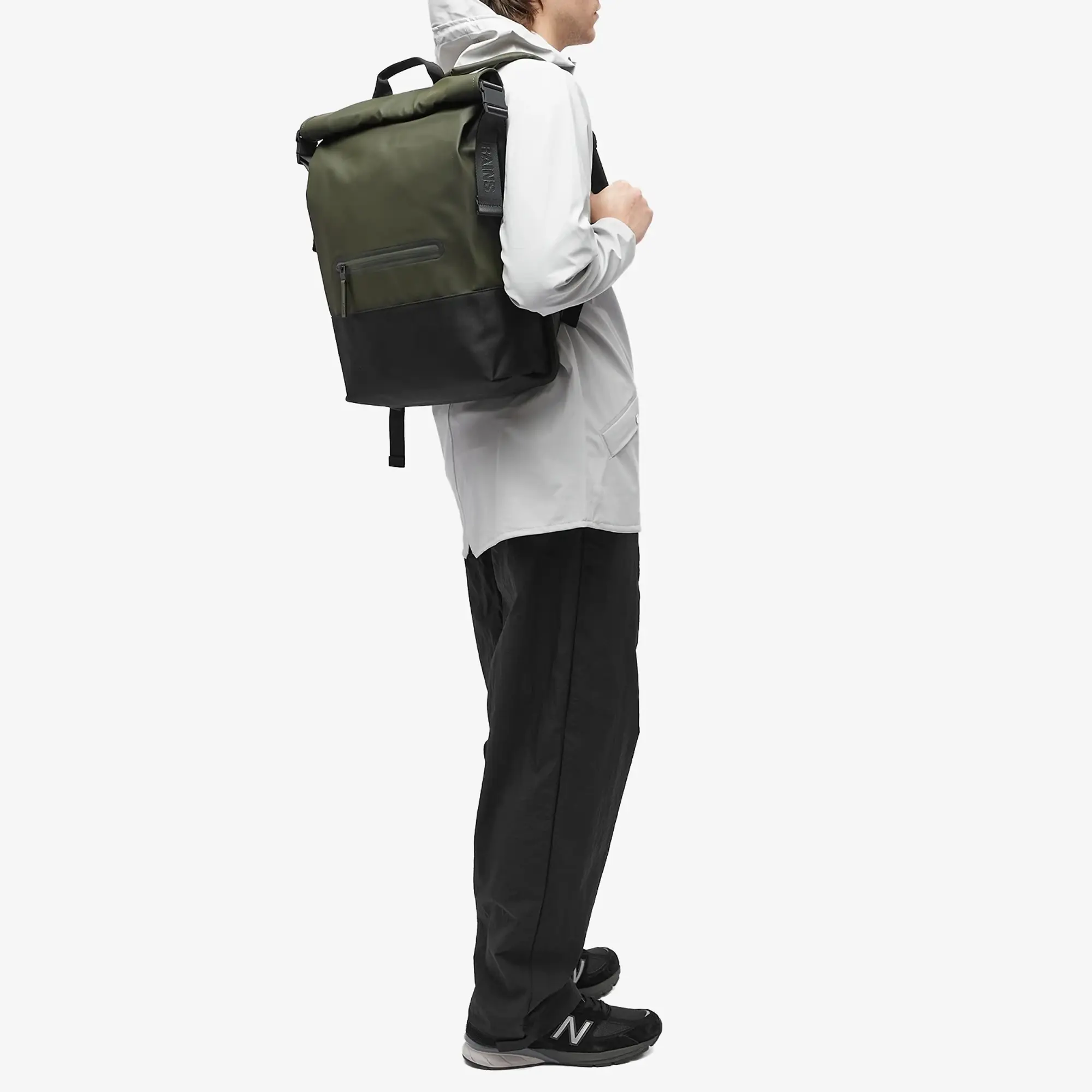 RAINS Men's Trail Rolltop Backpack Green