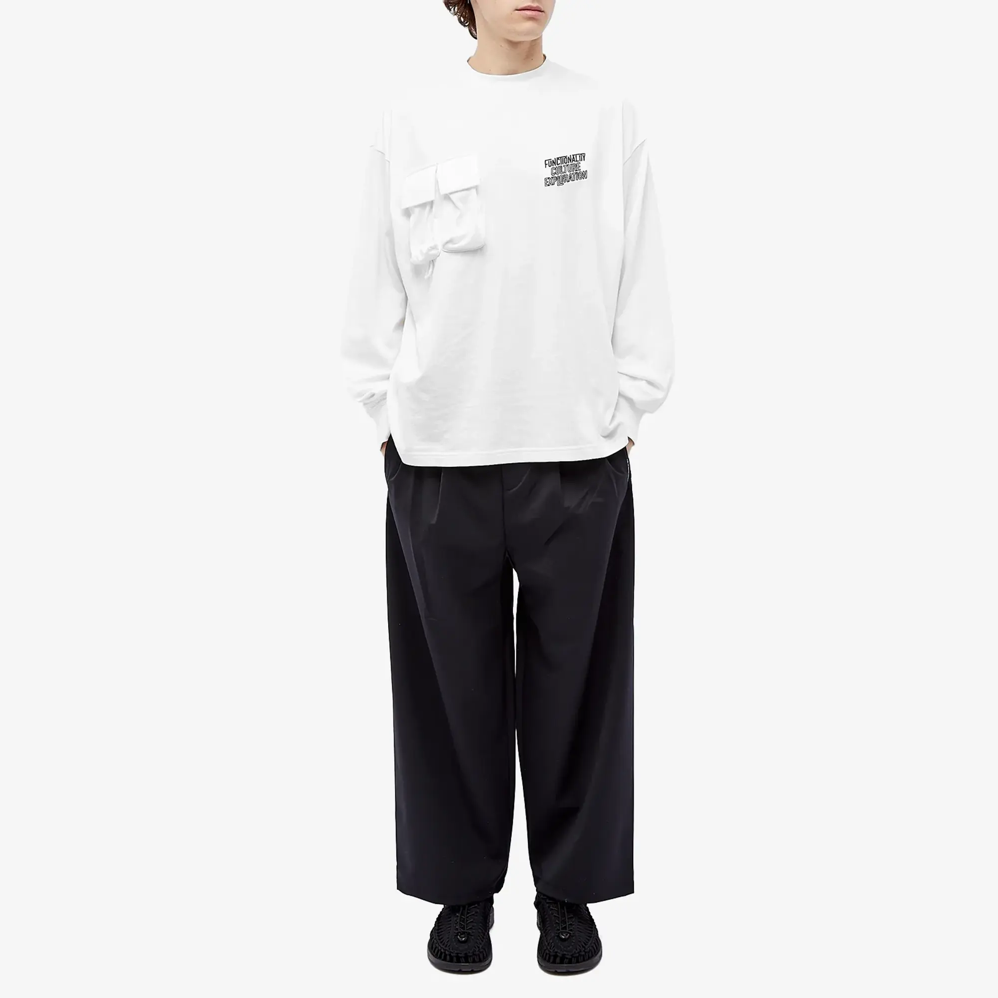 F/CE. Men's Long Sleeve PLA Pocket T-Shirt White