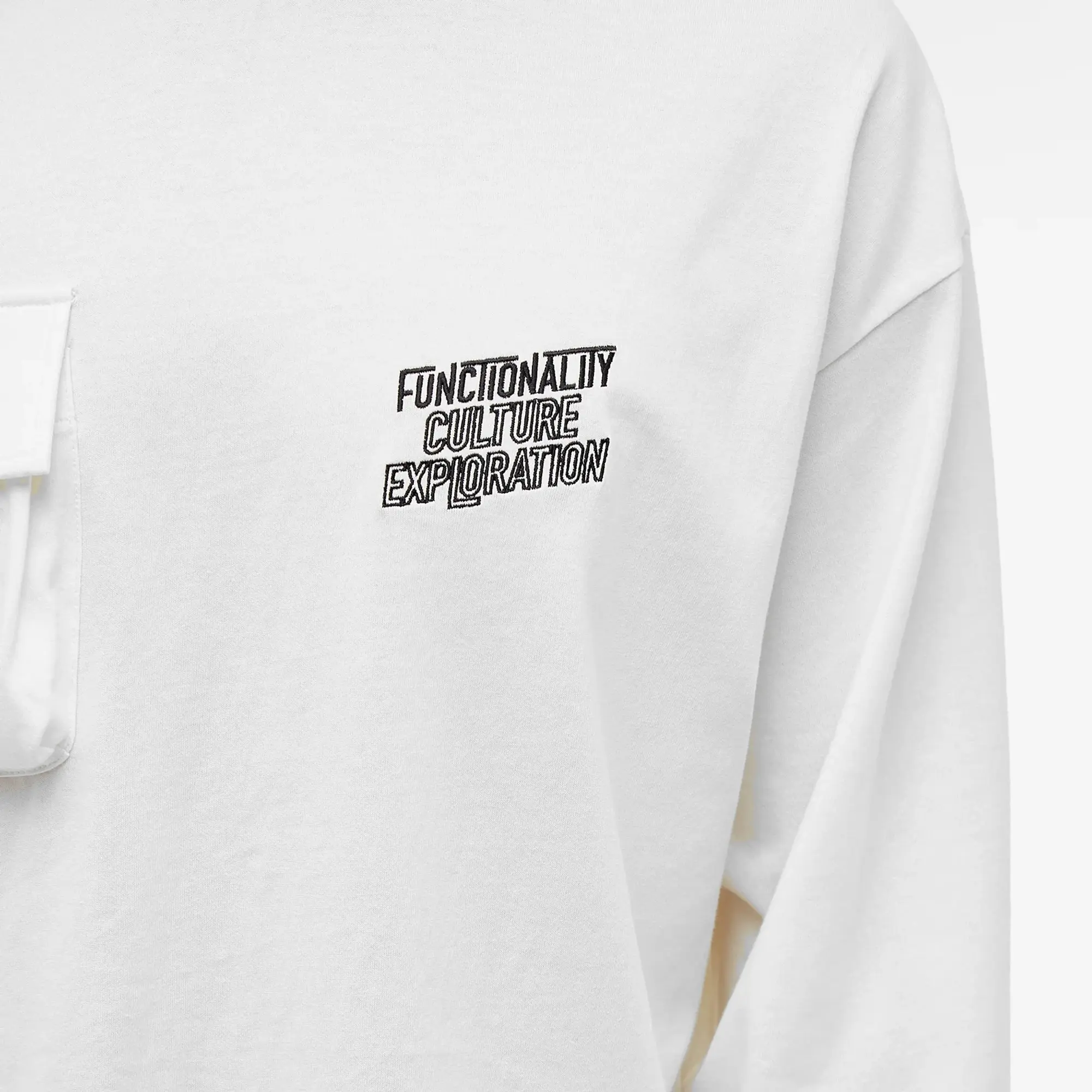 F/CE. Men's Long Sleeve PLA Pocket T-Shirt White