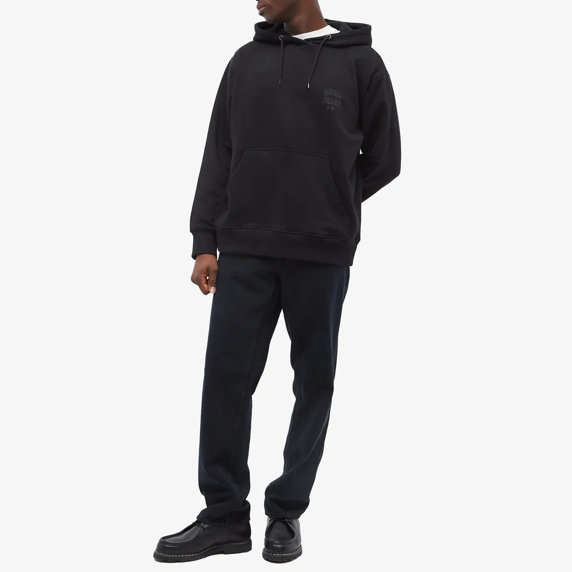 Nudie Jeans Co Nudie Franke Logo Hoody Black