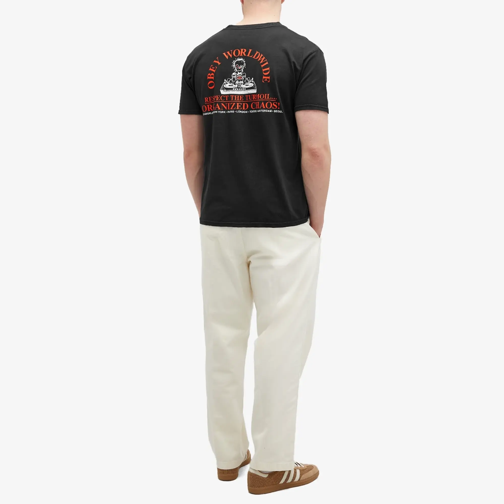 Champion Obey Men's Organised Chaos T-Shirt Pigment Vintage Black