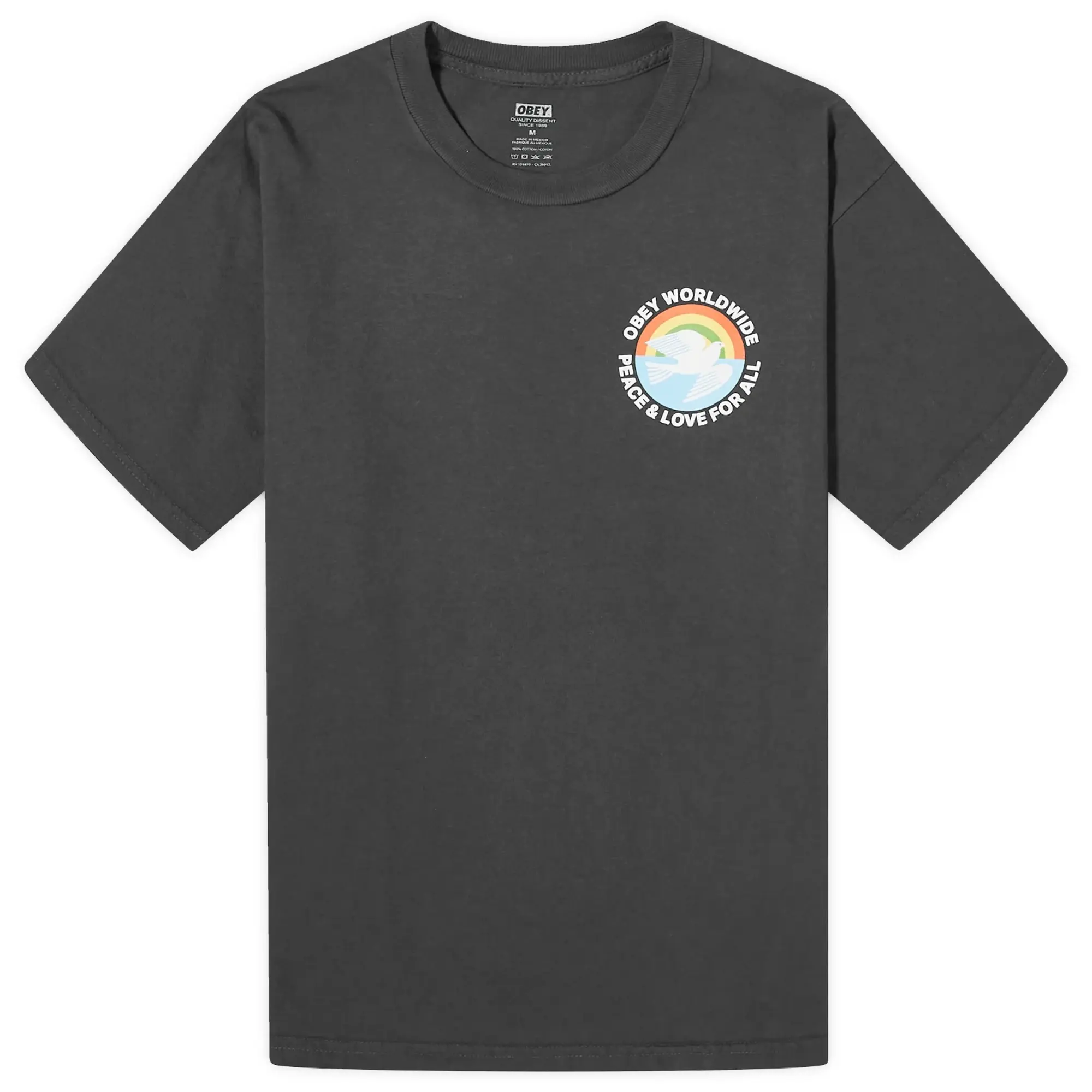 Obey Men's Peace & Love For All T-Shirt Vintage Black