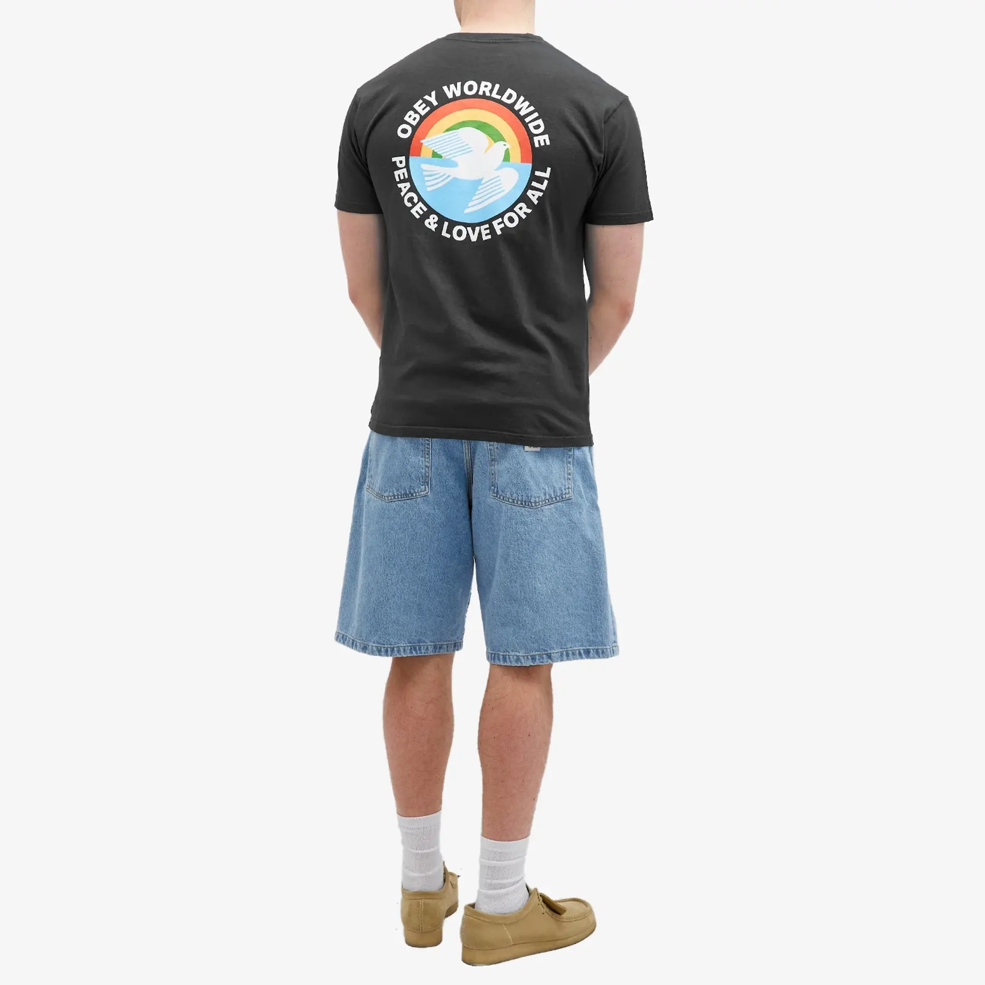 Obey Men's Peace & Love For All T-Shirt Vintage Black