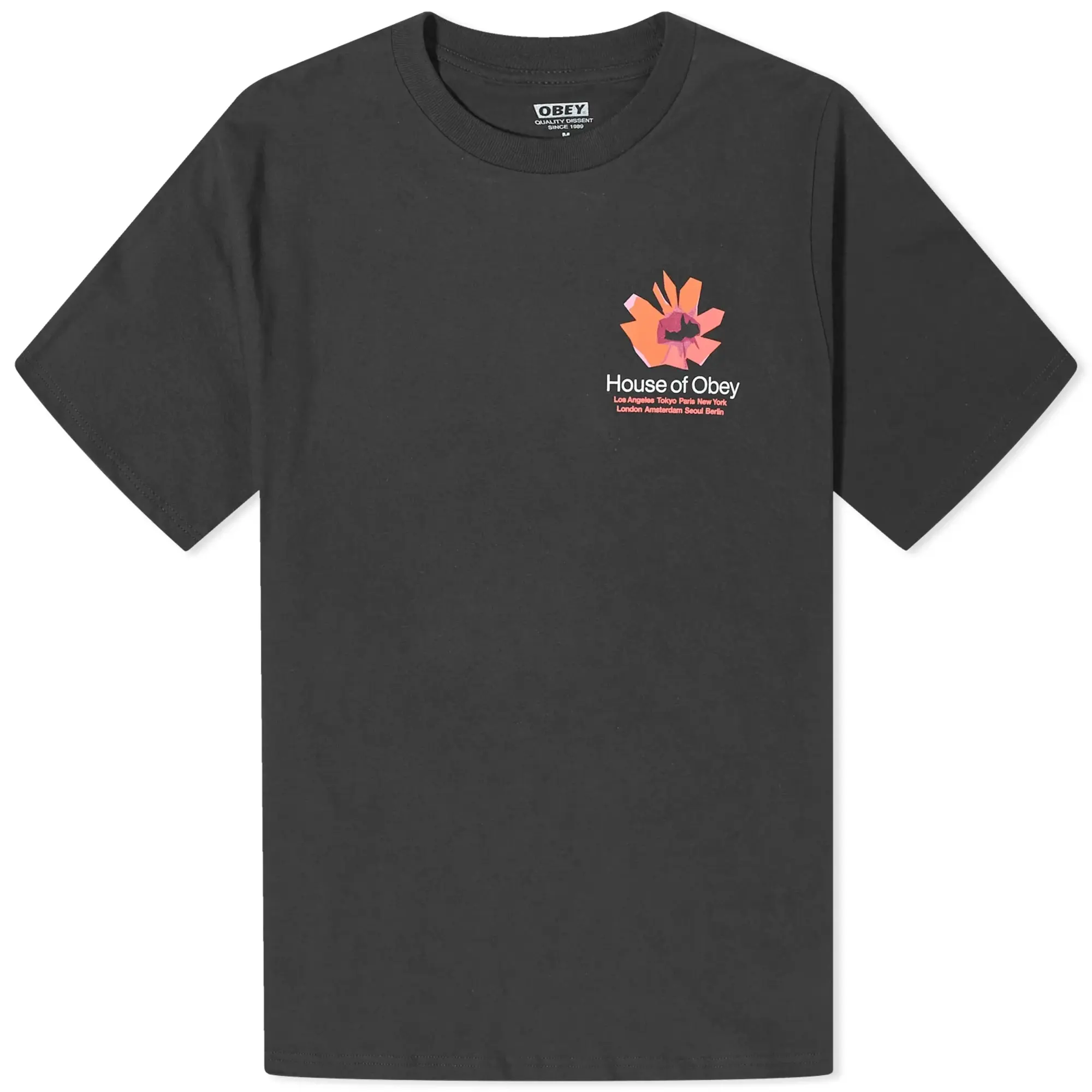 Obey Men's House of Obey Men's Floral T-Shirt Black