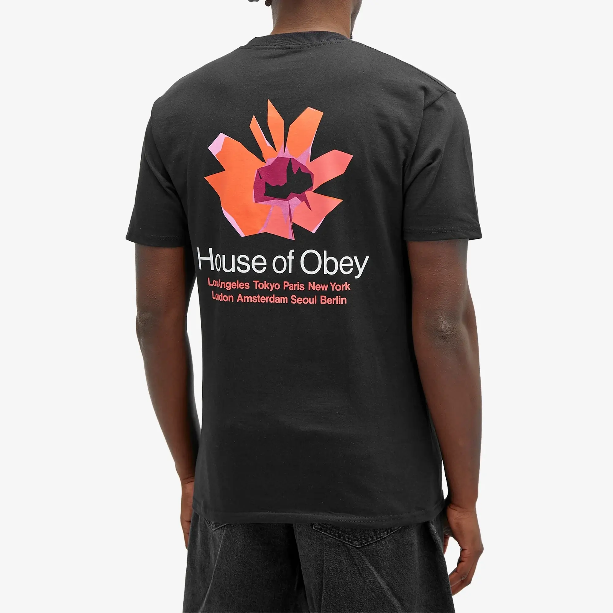 Obey Men's House of Obey Men's Floral T-Shirt Black