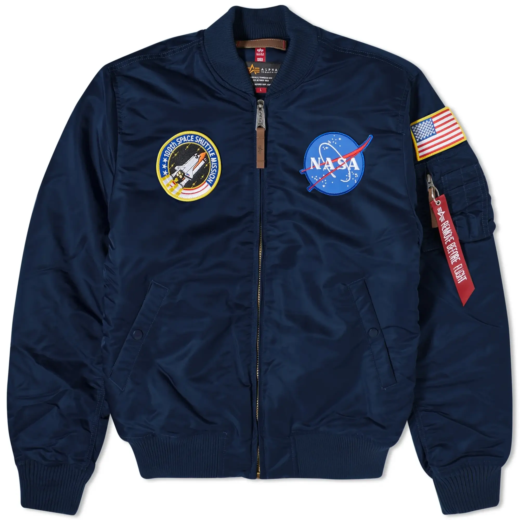 Alpha Industries Men's MA-1 VF NASA Jacket Replica Blue