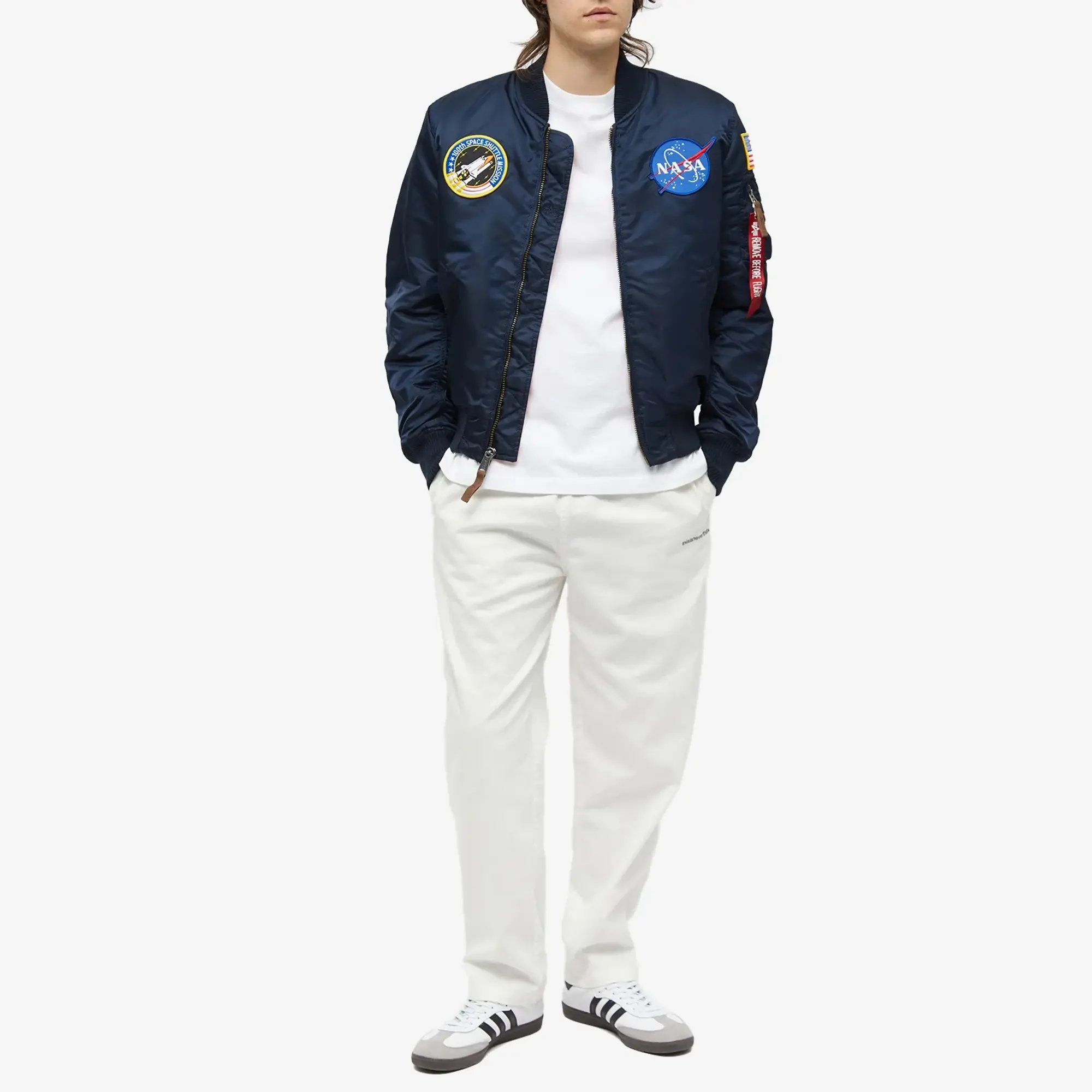 Alpha Industries Men's MA-1 VF NASA Jacket Replica Blue