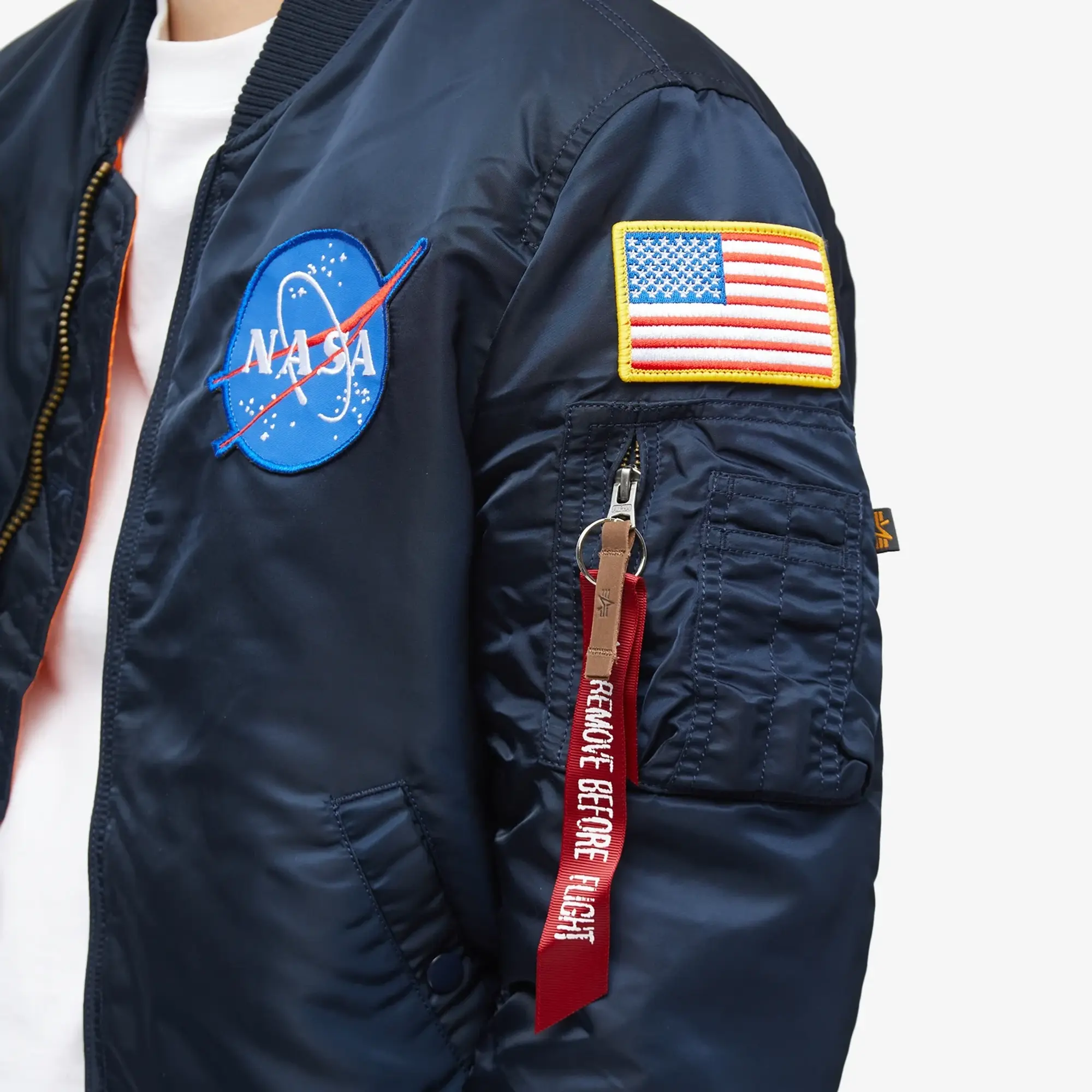 Alpha Industries Men's MA-1 VF NASA Jacket Replica Blue