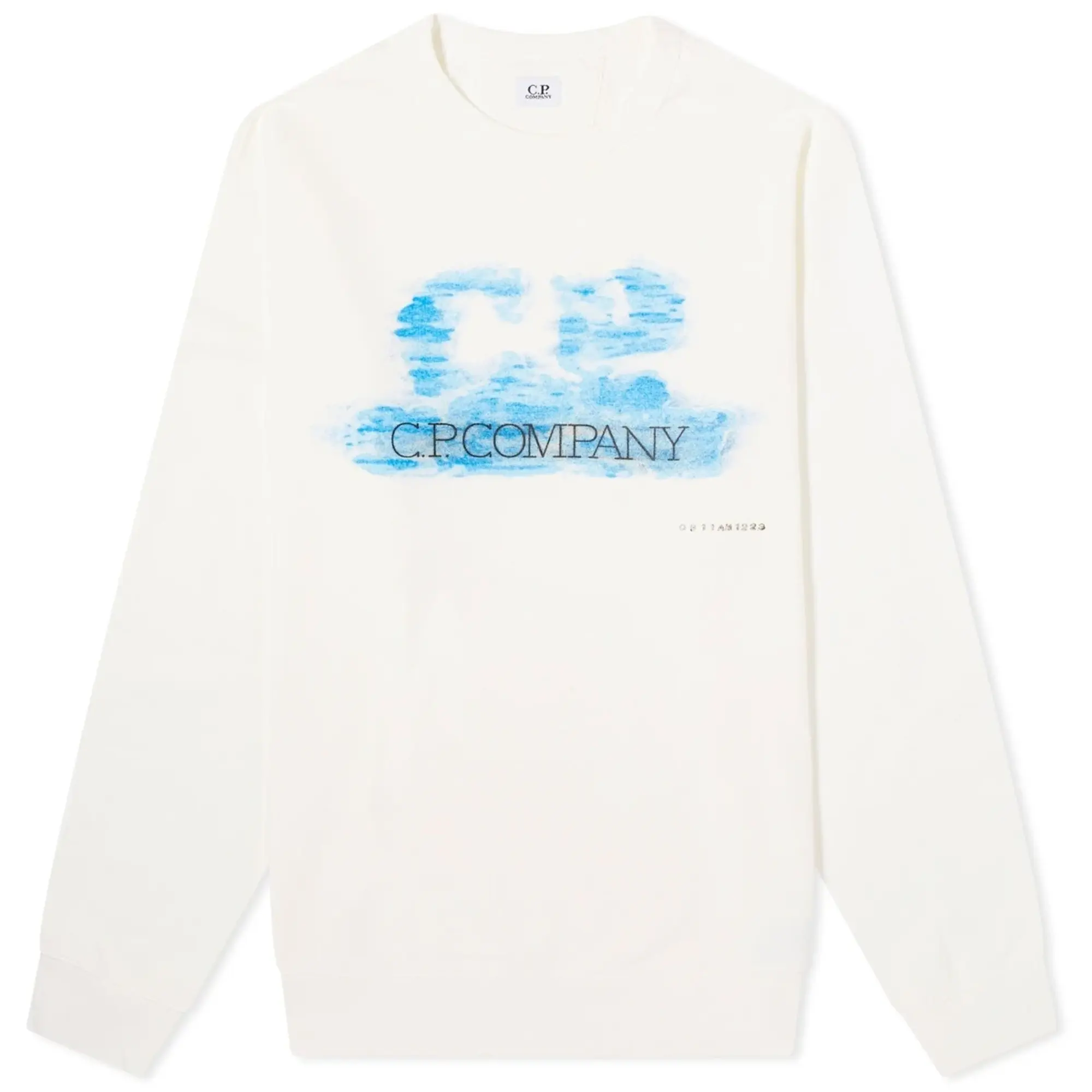 C.P. Company Men's Artisinal Logo Sweat Gauze White