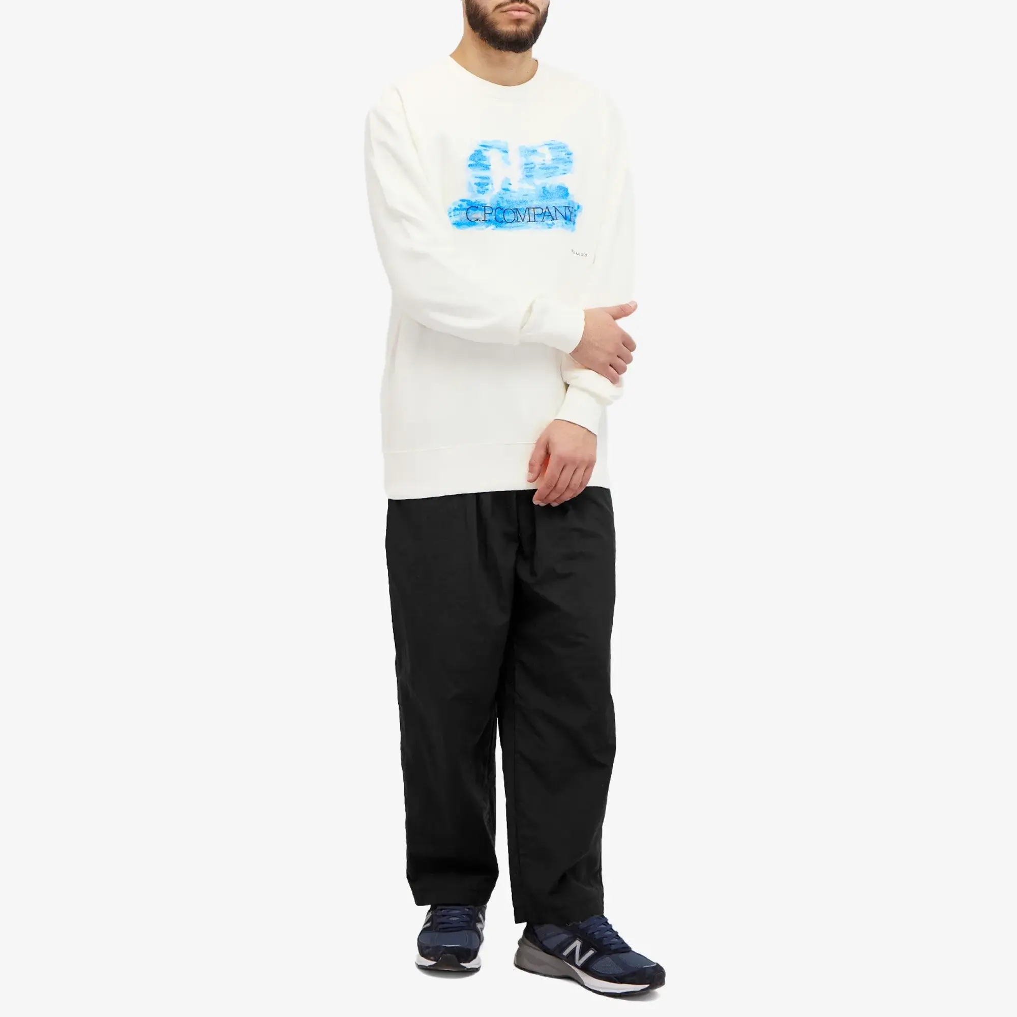 C.P. Company Men's Artisinal Logo Sweat Gauze White