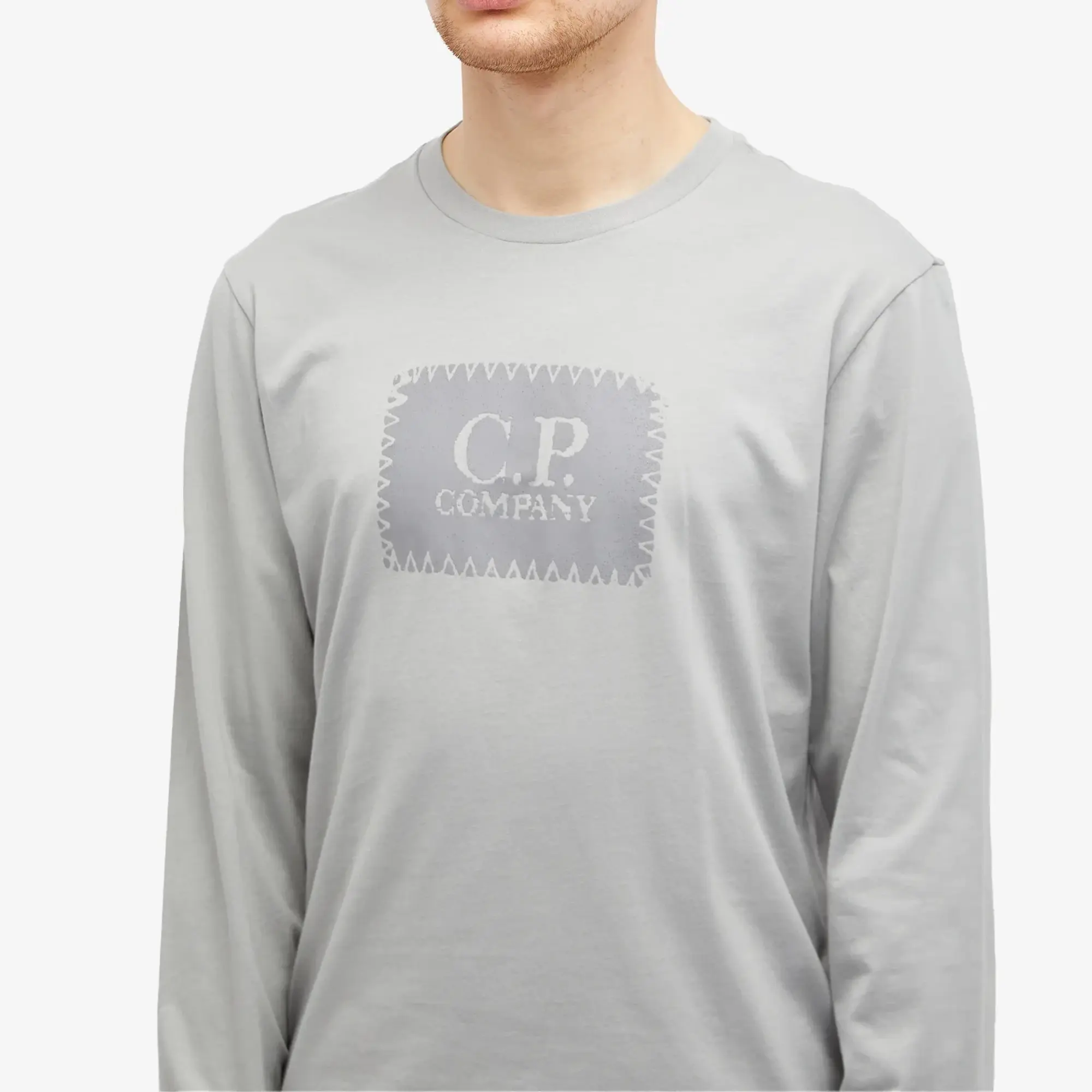 C.P. Company Men's Box Logo Longsleeve T-Shirt Drizzle