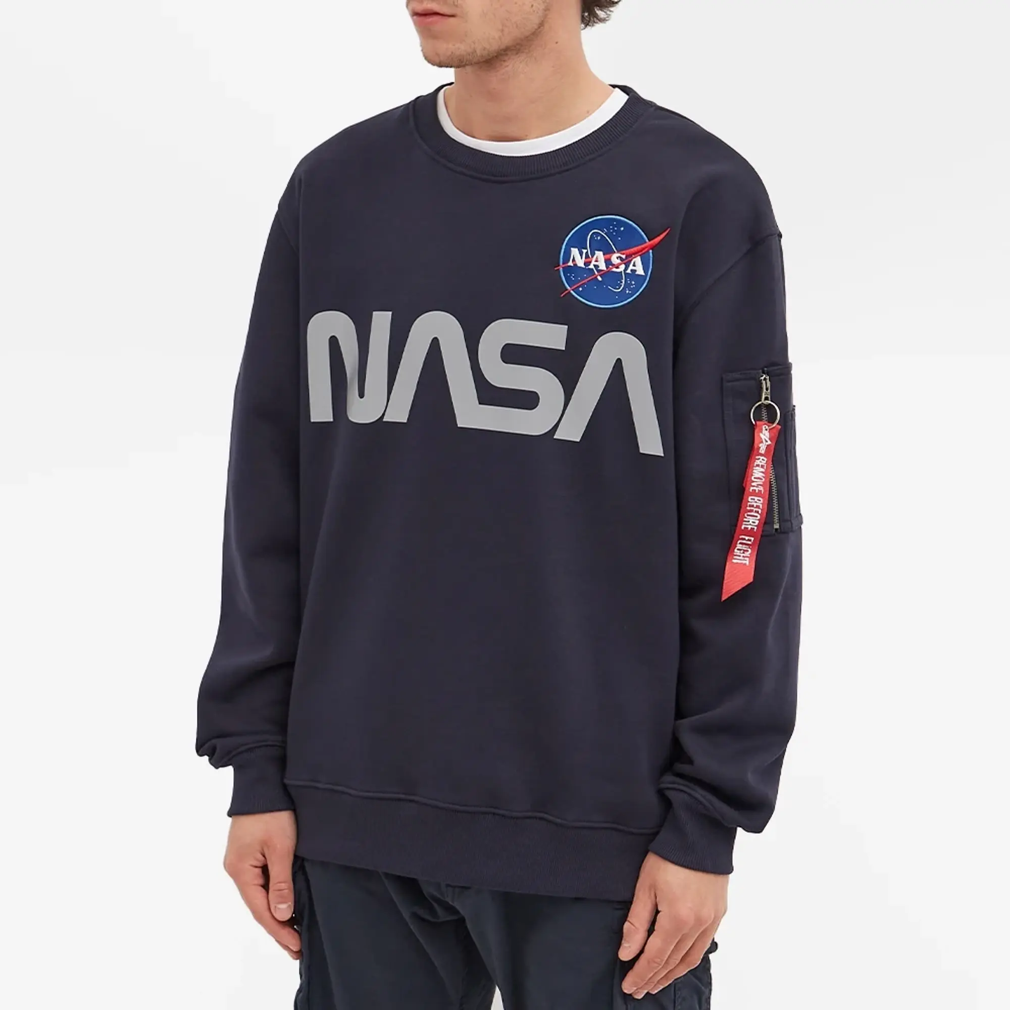 Alpha Industries NASA Reflective Crew Sweatshirt - Orange
