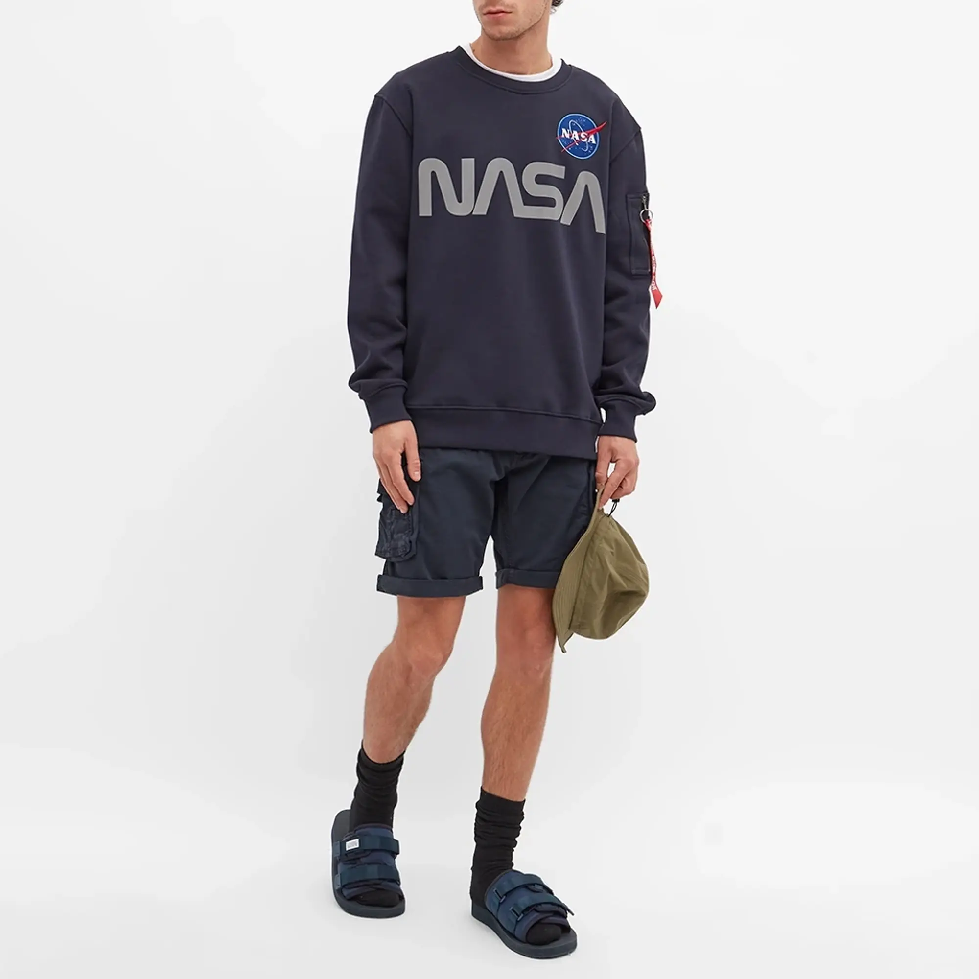 Alpha Industries NASA Reflective Crew Sweatshirt - Orange