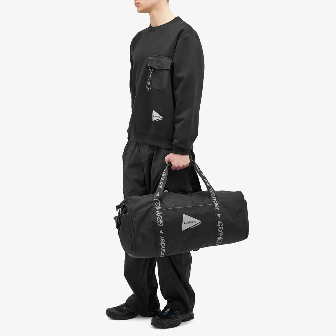 Gramicci Men's x And Wander Patchwork Boston Bag Black | GAC4