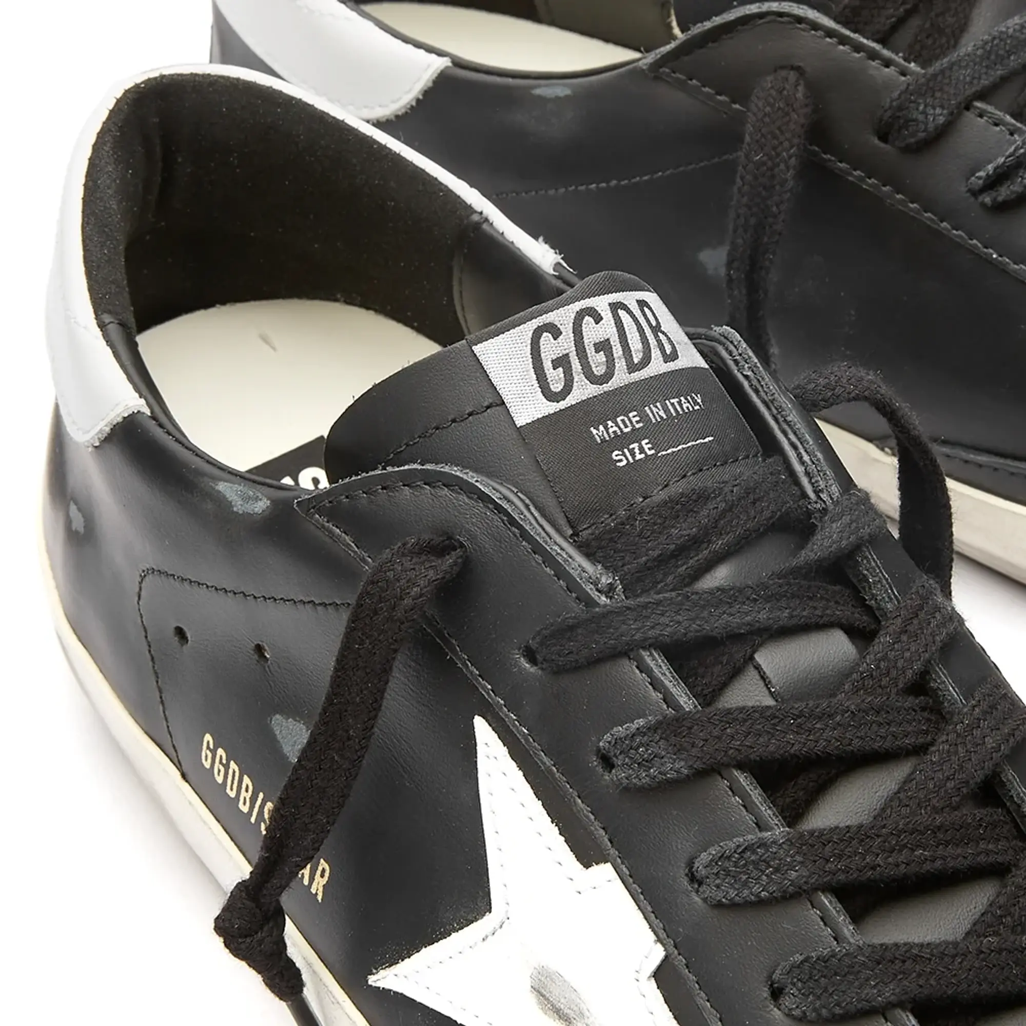 Golden Goose Men's Super-Star Leather Sneaker Black/White
