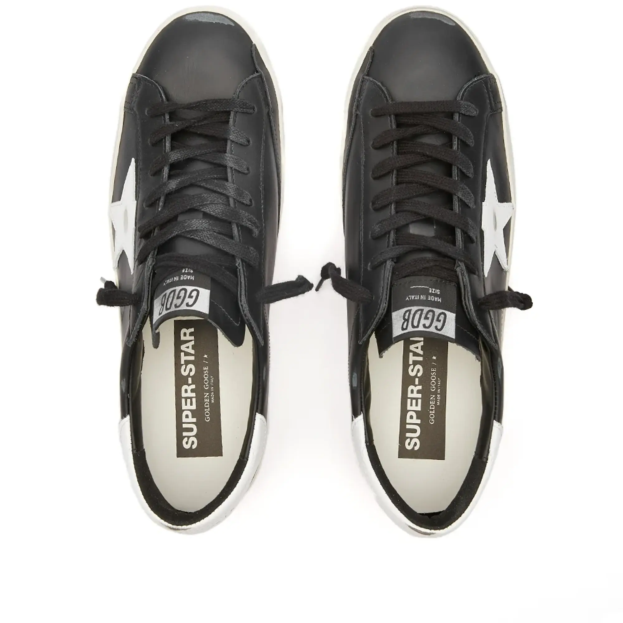 Golden Goose Men's Super-Star Leather Sneaker Black/White