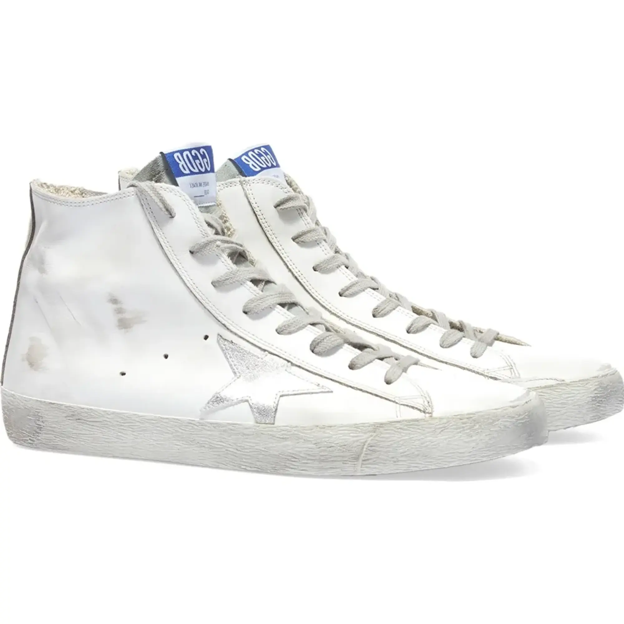 Golden Goose Men's Francy Leather Sneaker White/Silver/Milk