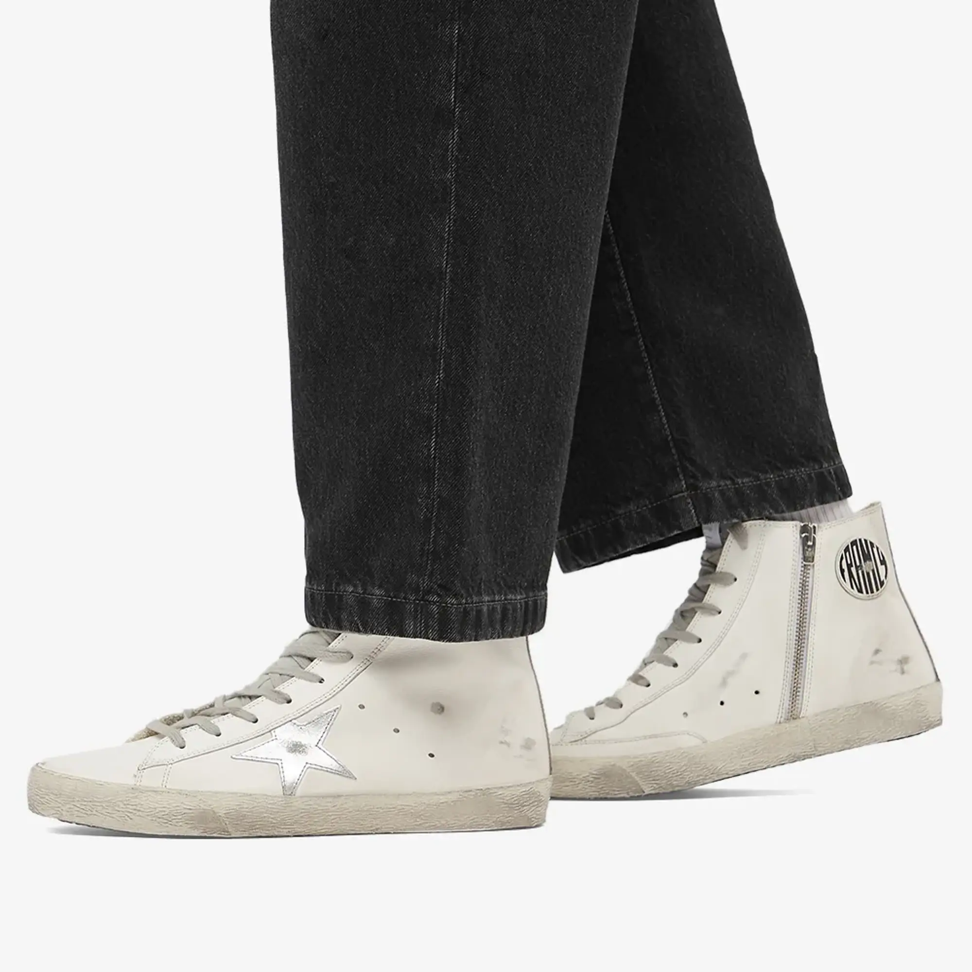 Golden Goose Men's Francy Leather Sneaker White/Silver/Milk