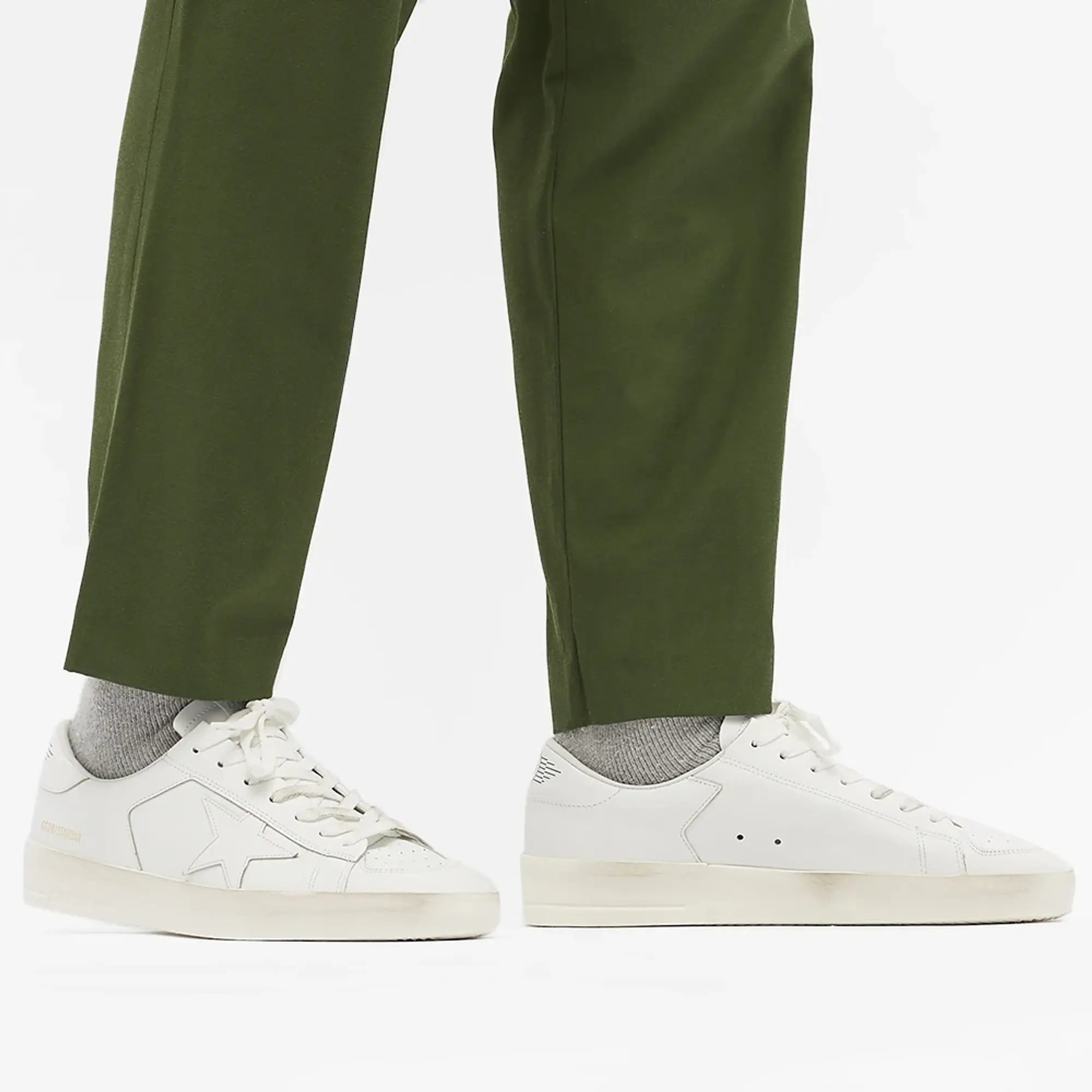 Golden Goose Men's Stardan Leather Sneaker Optic White