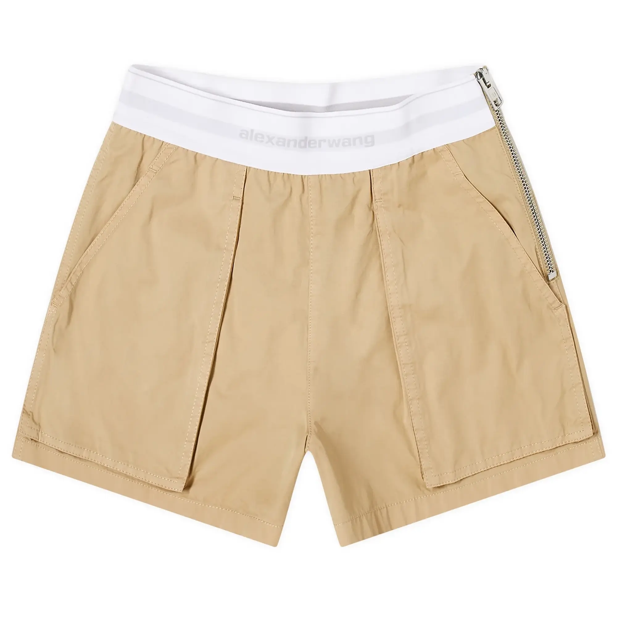 Alexander Wang Women's High Waisted Cargo Rave Shorts Feather