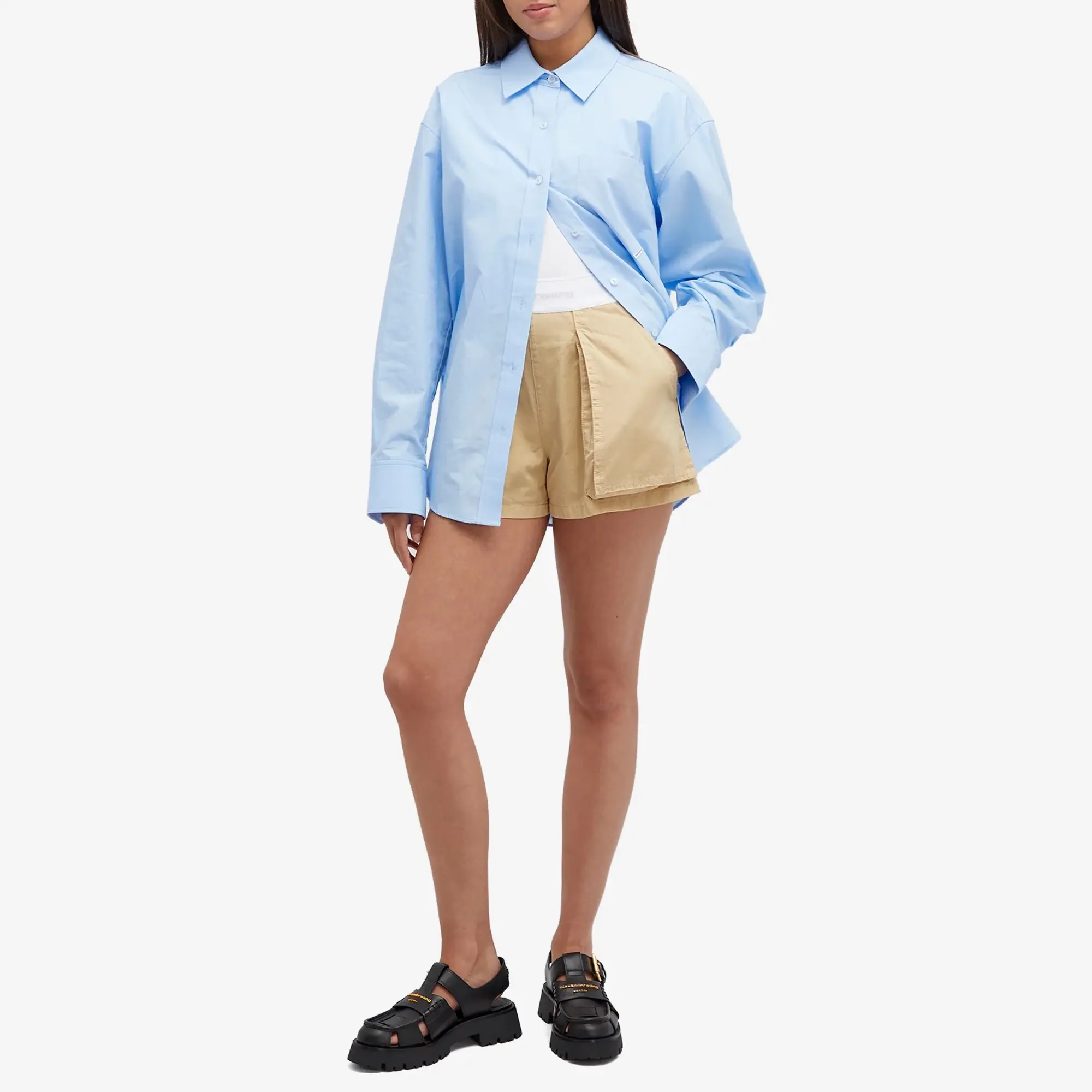 Alexander Wang Women's High Waisted Cargo Rave Shorts Feather