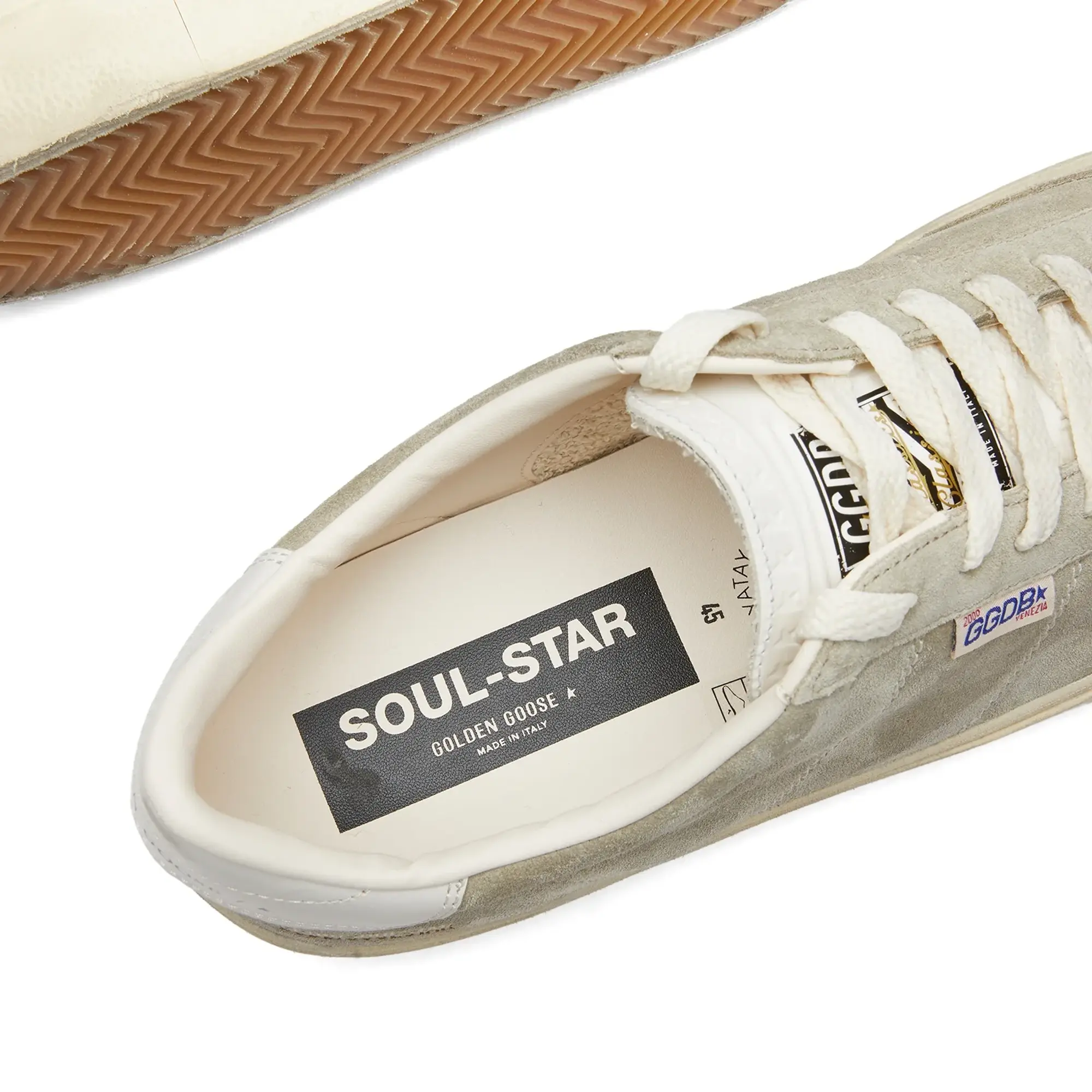 Golden Goose Men's Soul Star Suede Sneaker Taupe/Milk