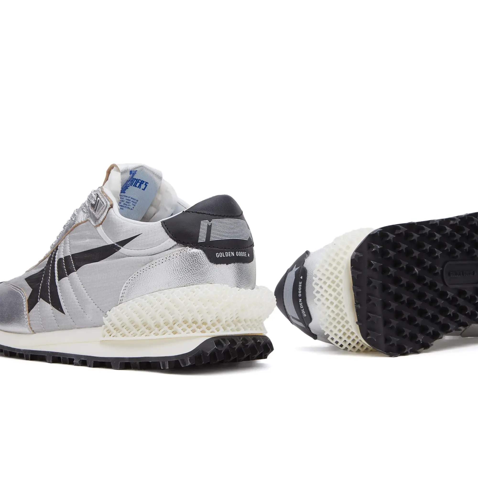 Golden Goose Men's Marathon Runner Sneaker Silver/Black