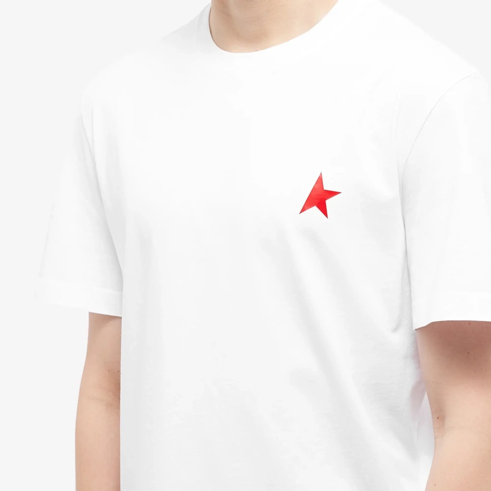 Golden Goose Men's Small Star Chest Logo T-Shirt White/Red