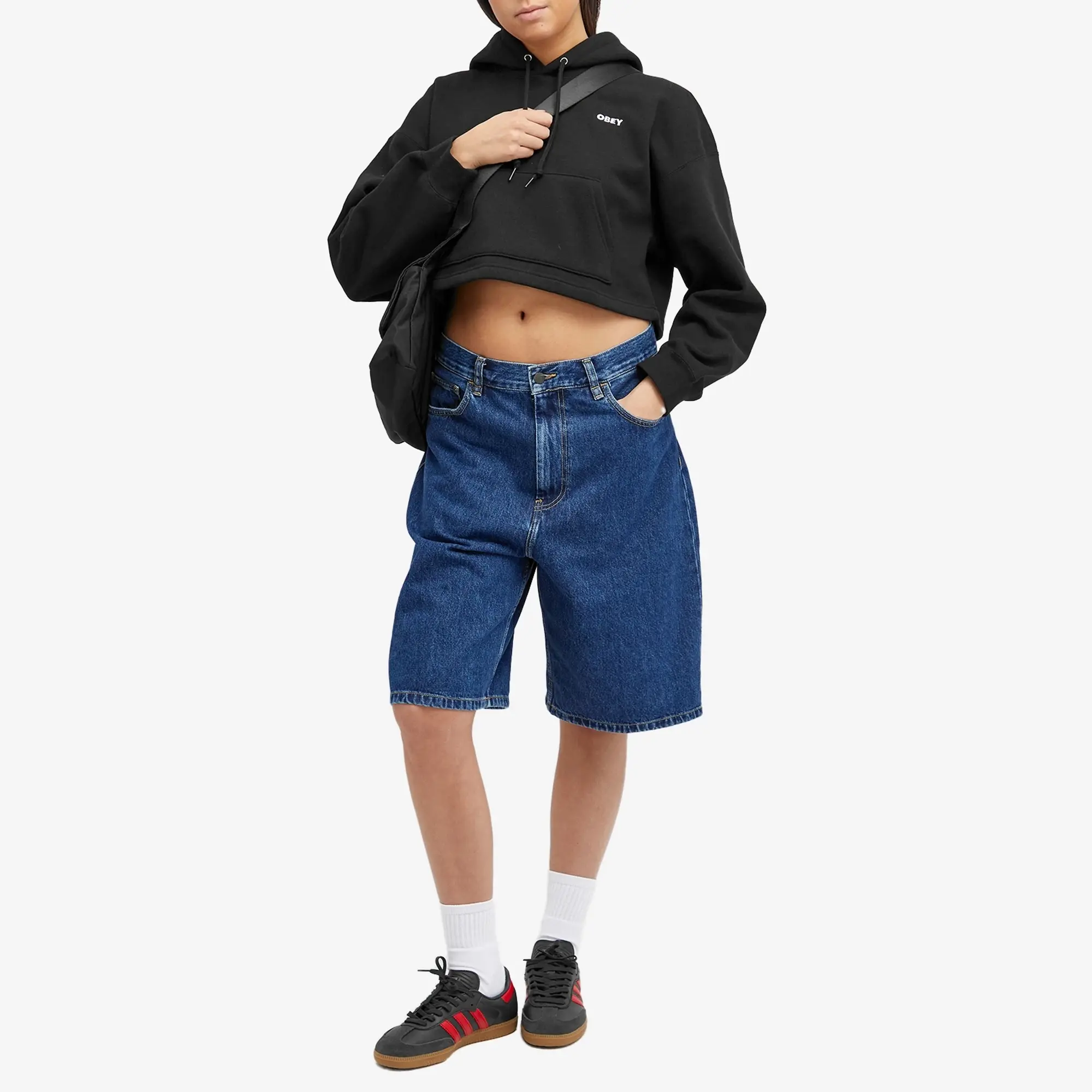 Obey Women's Bold Logo Hood Black
