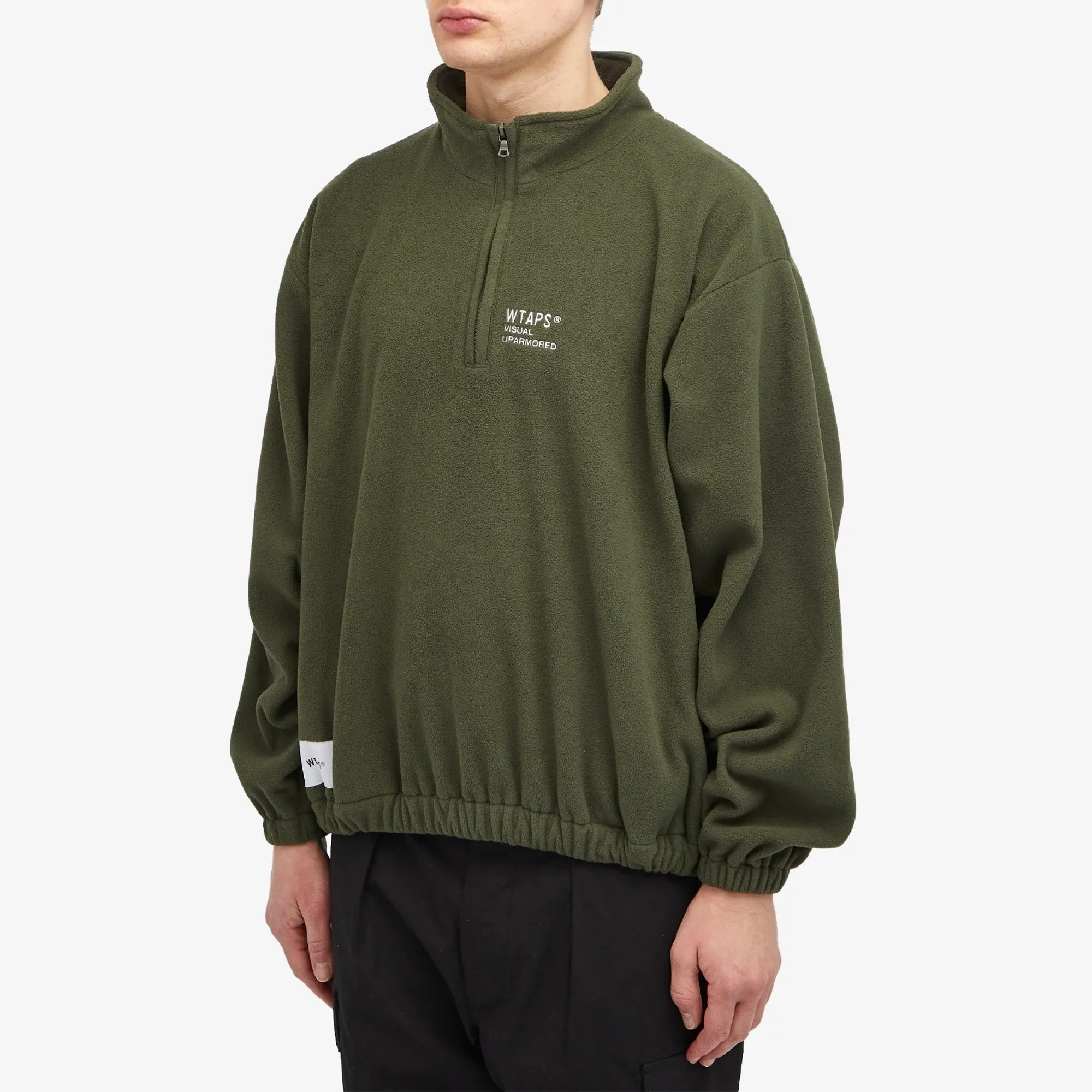 WTAPS Men's 33 Quarter Zip Fleece Olive Drab | 232ATDT-CSM33-OD