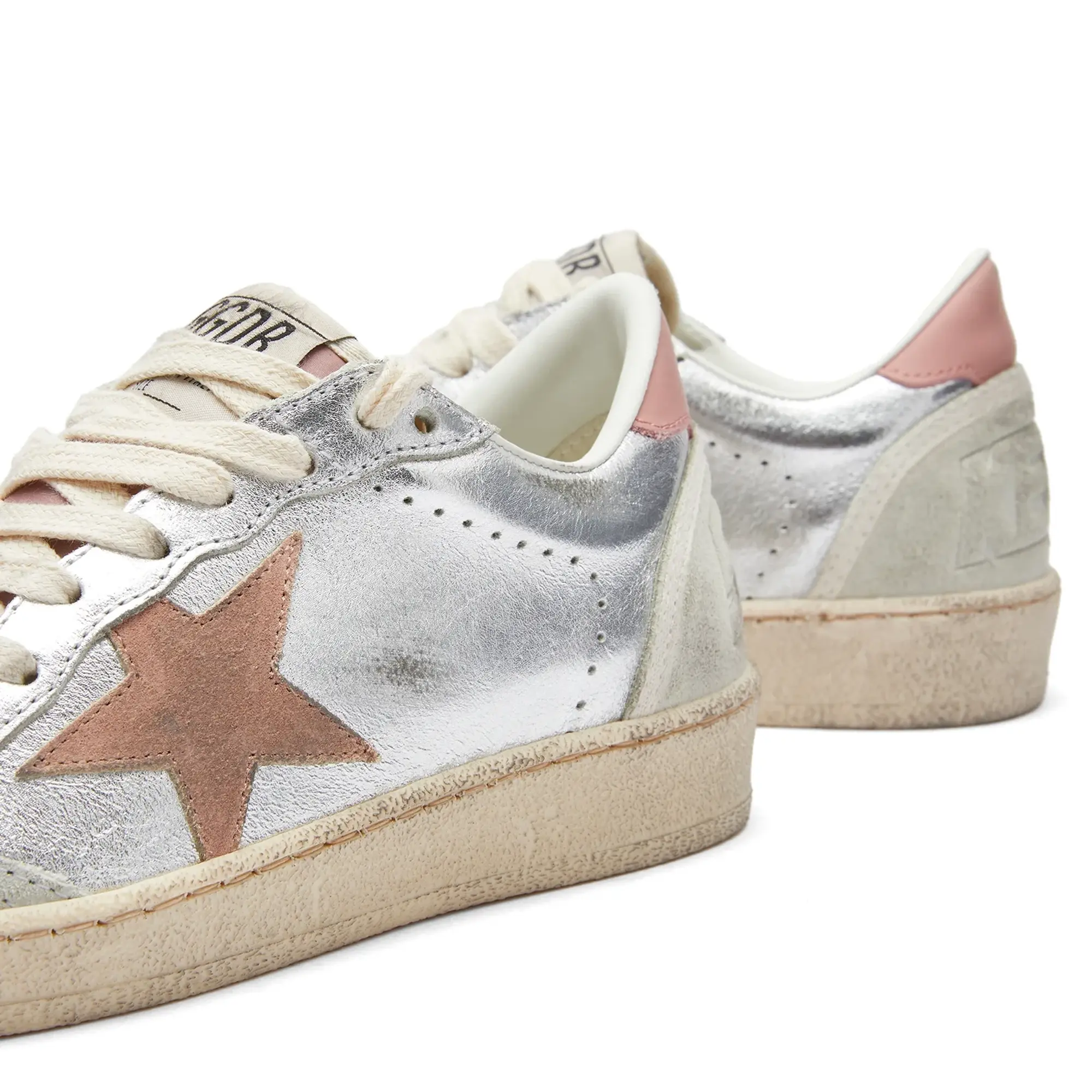 Golden Goose Women's Ball Star Leather Sneaker Silver/Ash Rose/Ice
