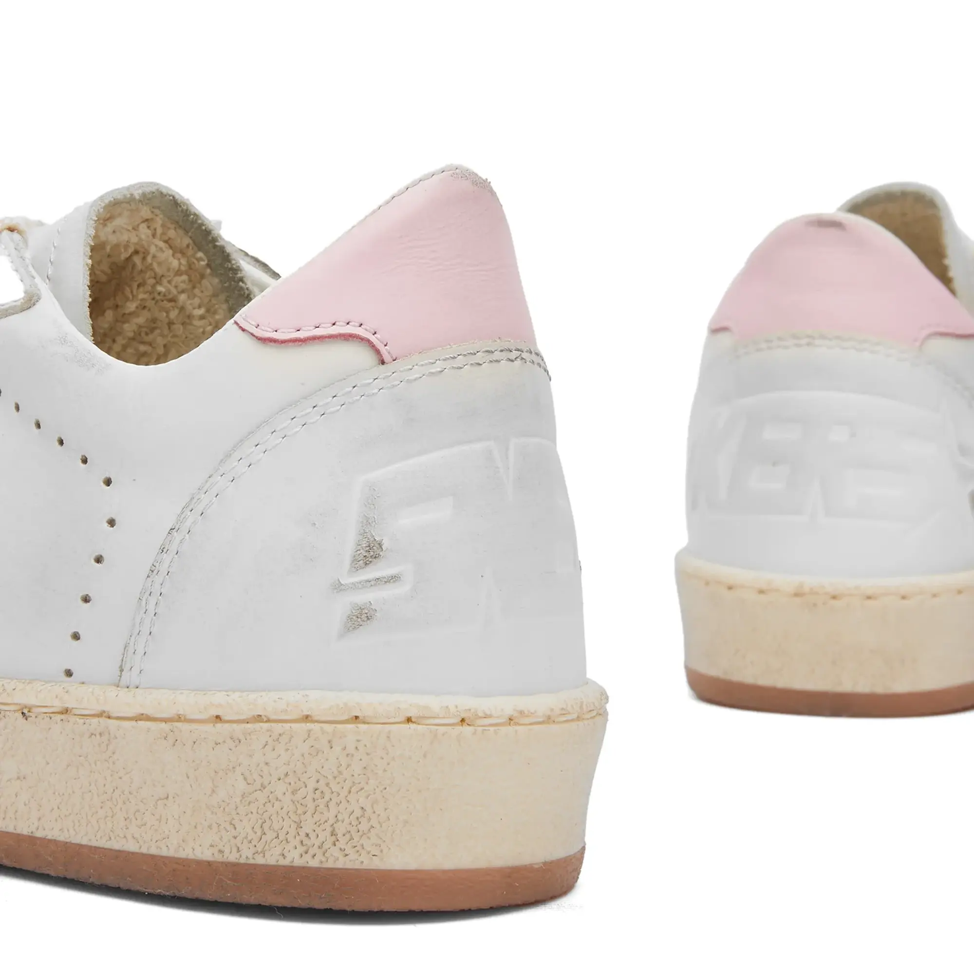 Golden Goose Women's Ball Star Leather Sneaker White/Platinum/Orchid Pink
