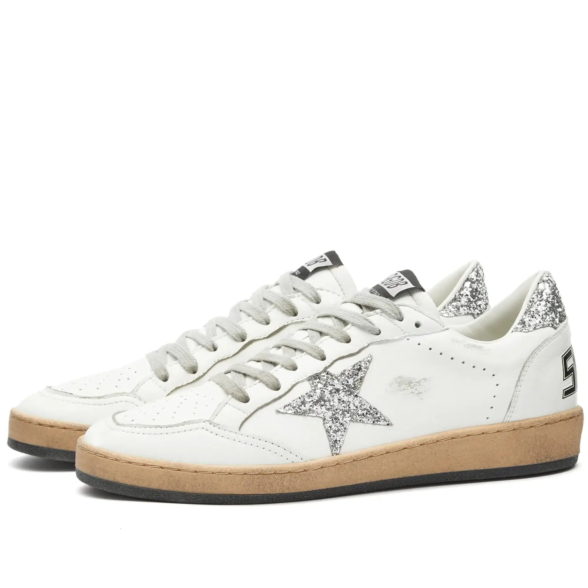 Golden Goose Women's Ball Star Leather Sneaker White/Silver
