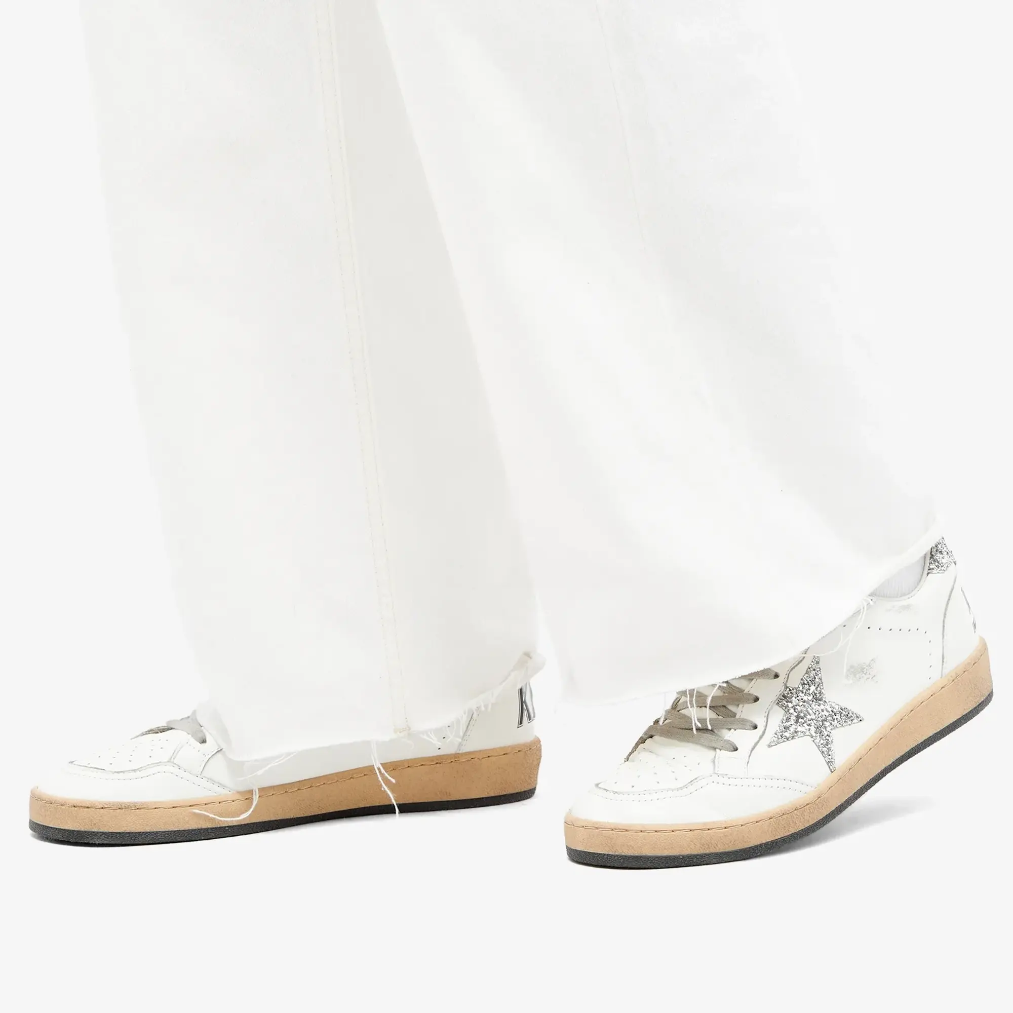 Golden Goose Women's Ball Star Leather Sneaker White/Silver