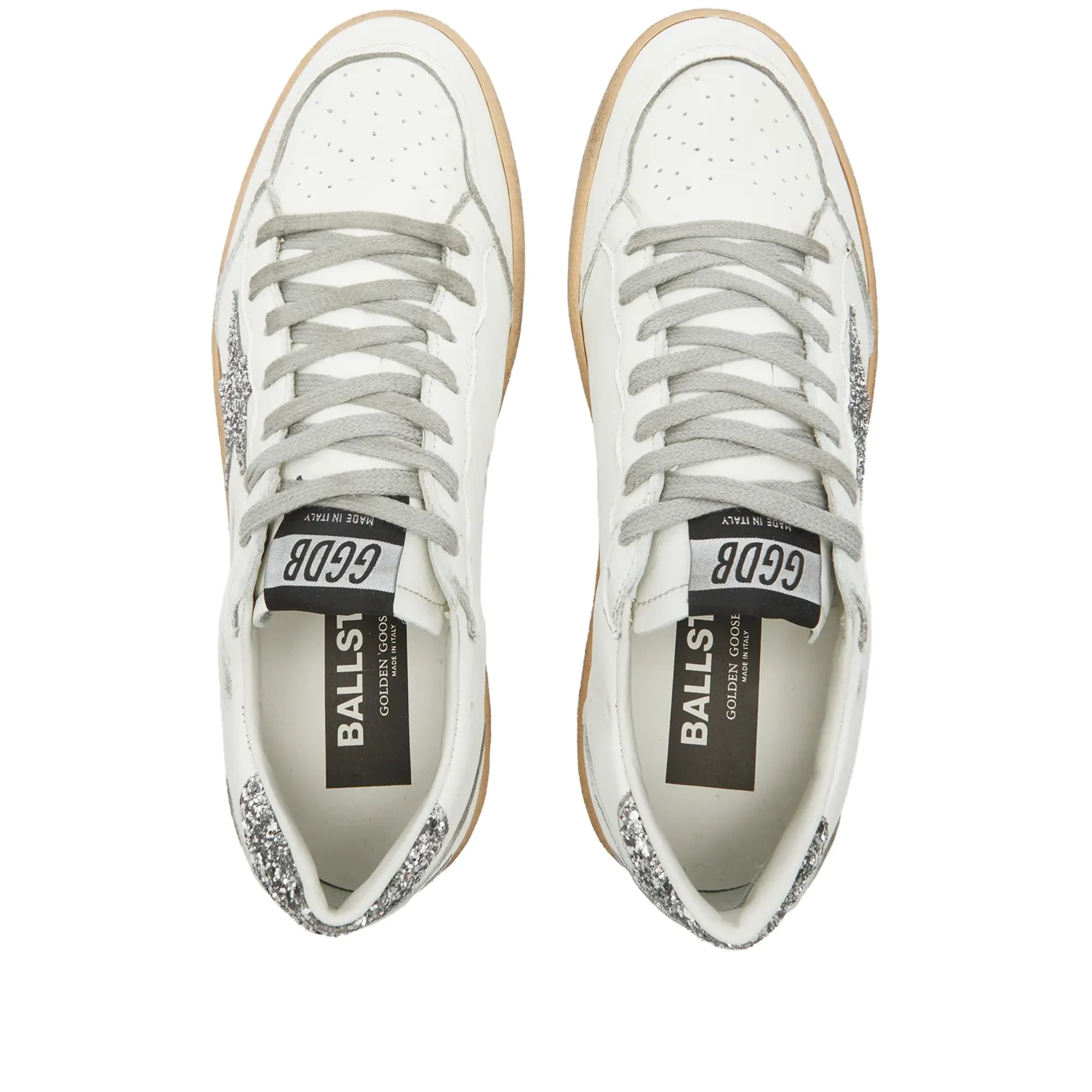 Golden Goose Women's Ball Star Leather Sneaker White/Silver