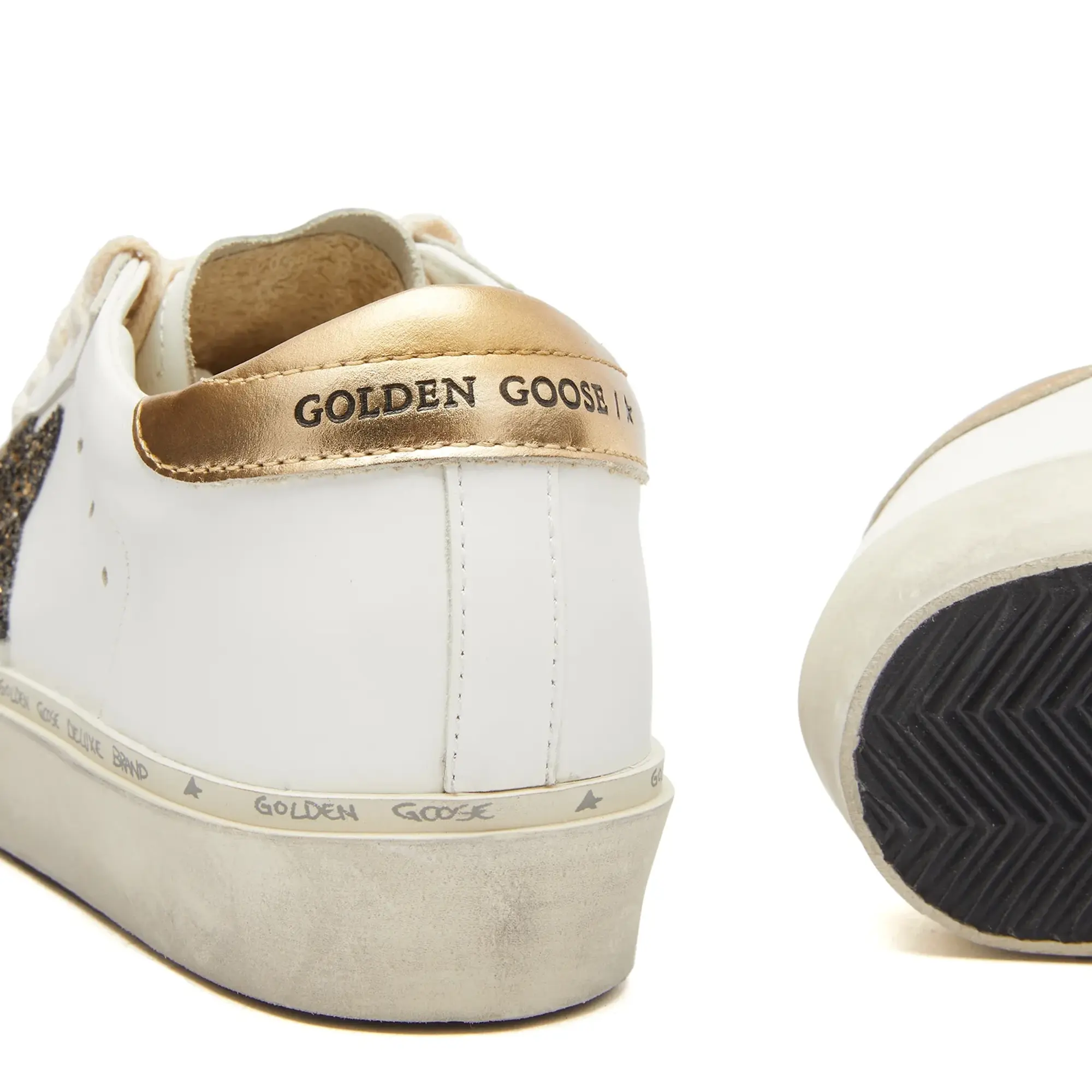 Golden Goose Women's Hi Sar Leather Sneaker White/Black/Gold