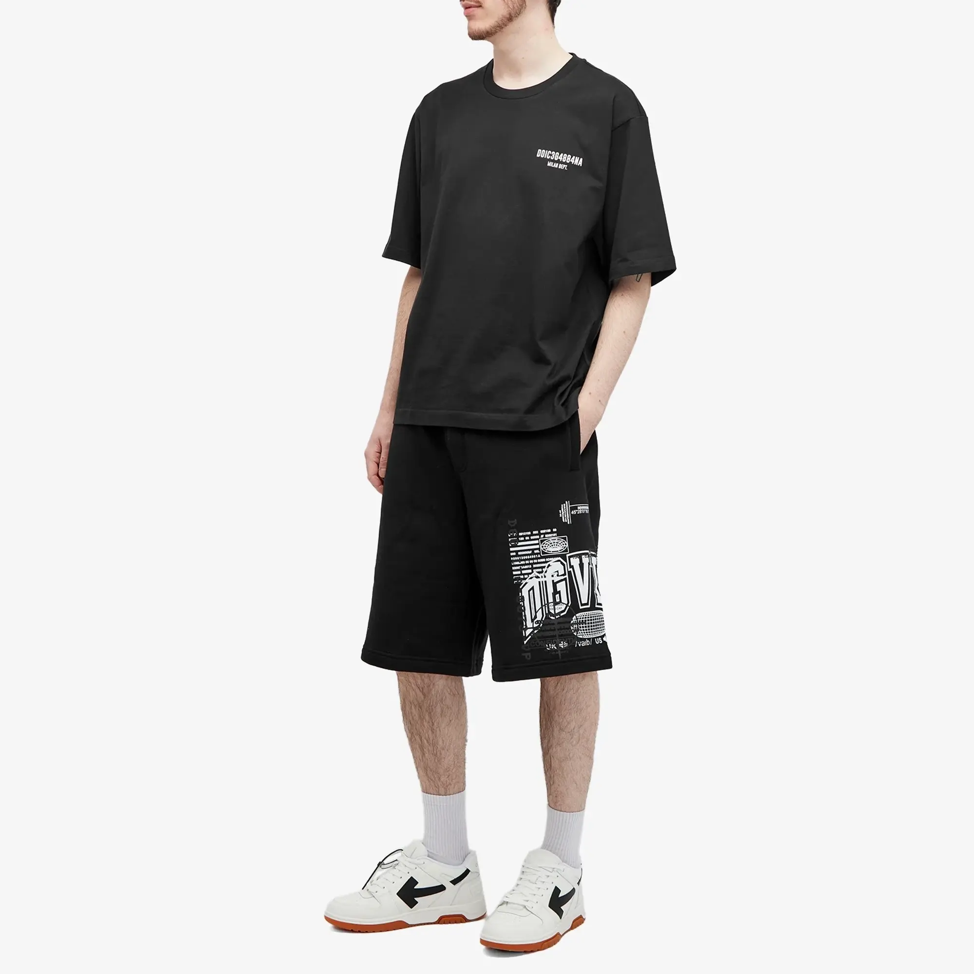 Dolce & Gabbana Men's Vibe Graphic Sweat Short Black