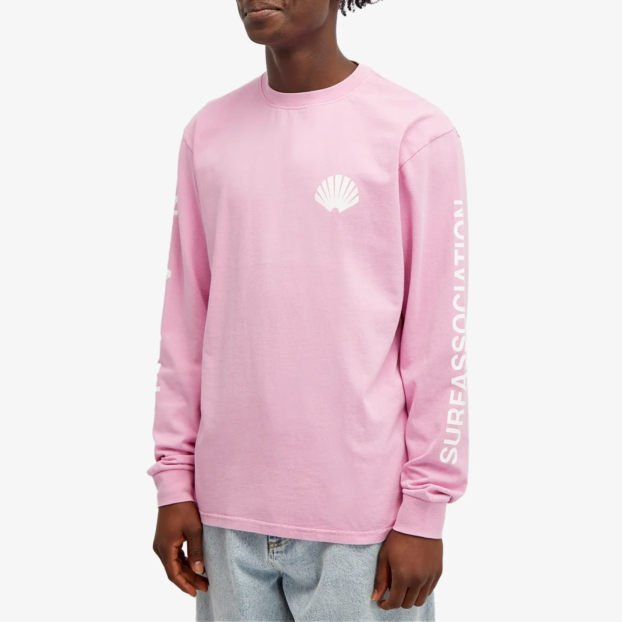 New Amsterdam Surf Association Men's Logo Long Sleeve T-Shirt Pink